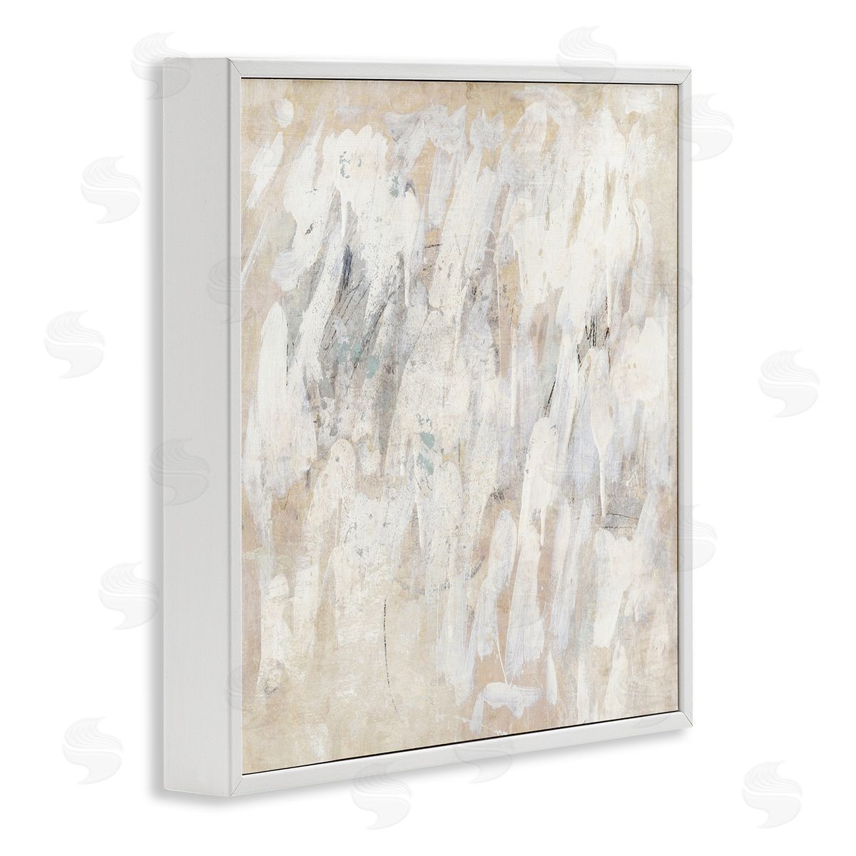 Muted Neutral Dapples White Frame Print Wall Art, Home Decor by Suzanne Nicoll
