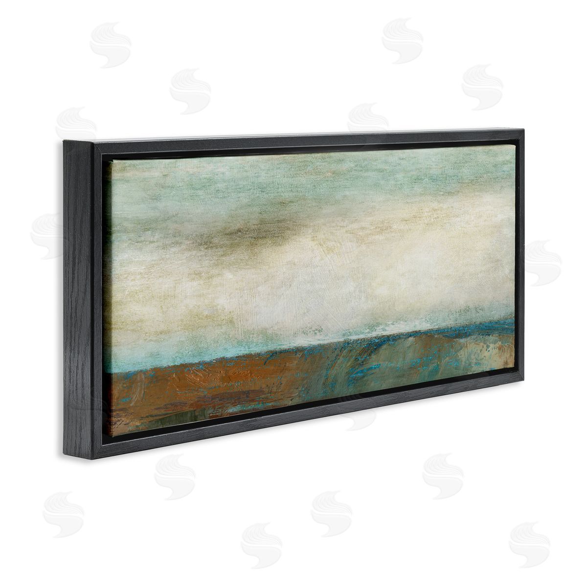 Brushed Seascape View Black Floating Frame Canvas Wall Art, Home Decor by Suzanne Nicoll