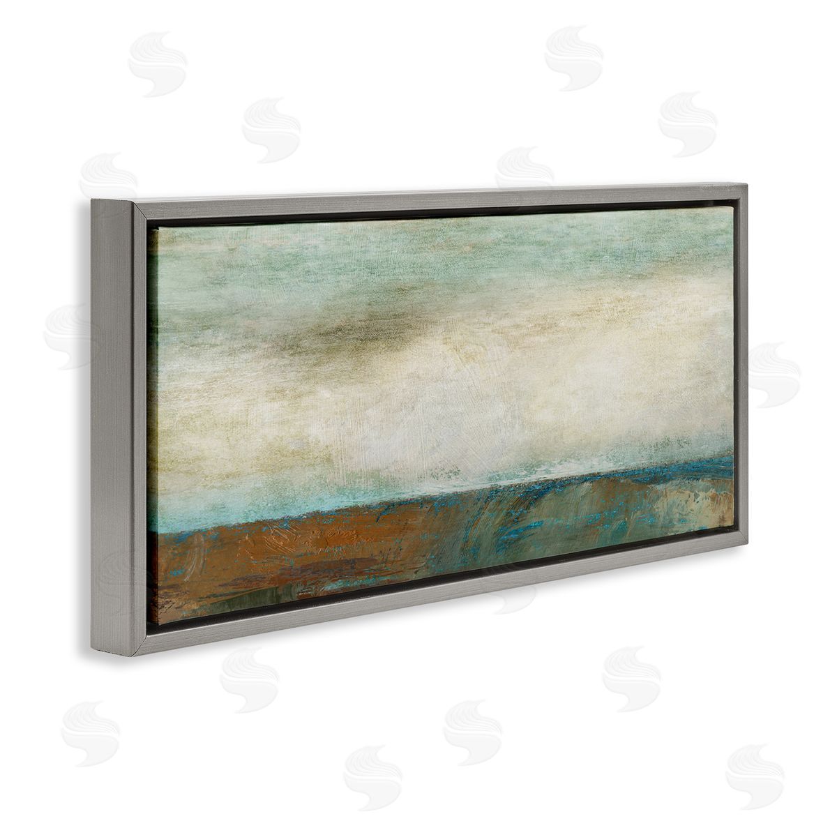 Brushed Seascape View Grey Floating Frame Canvas Wall Art, Home Decor by Suzanne Nicoll