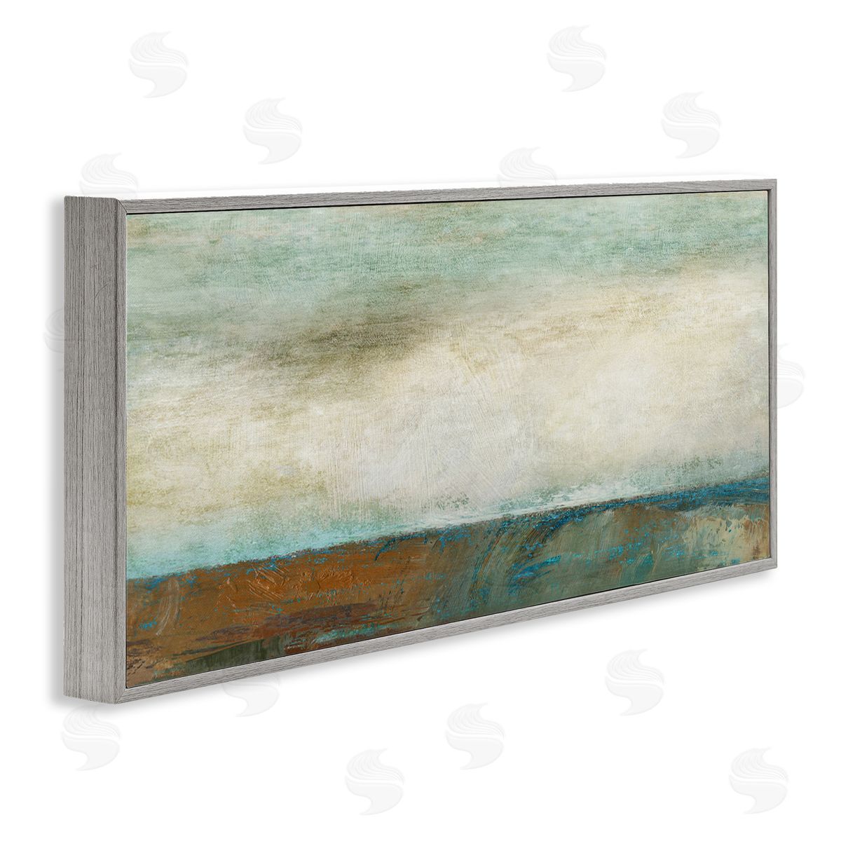 Brushed Seascape View Grey Frame Print Wall Art, Home Decor by Suzanne Nicoll