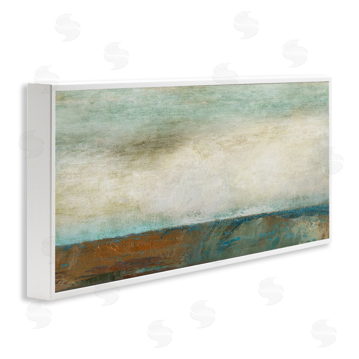 Brushed Seascape View White Frame Print Wall Art, Home Decor by Suzanne Nicoll