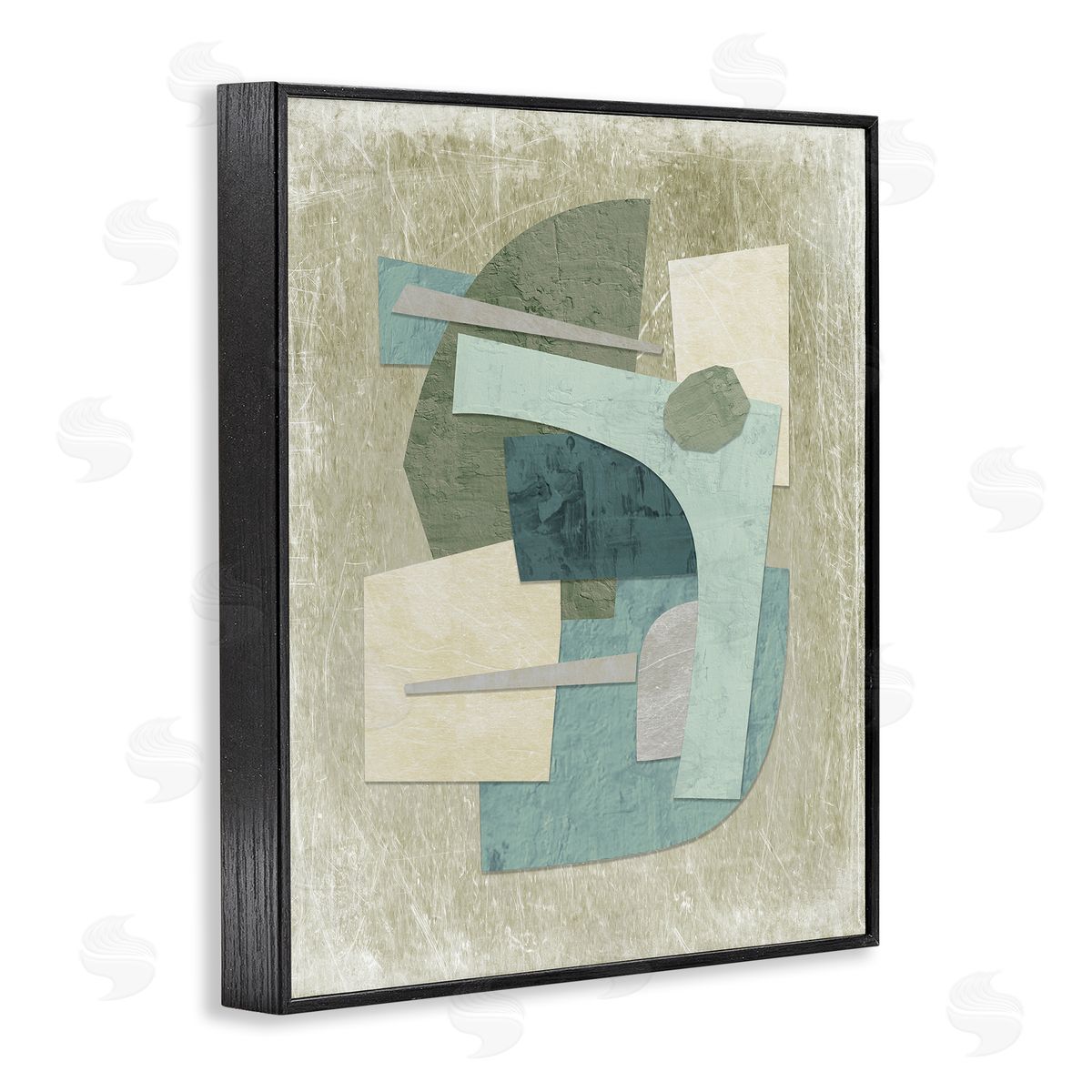 Layered Neutral Arrangement Black Frame Print Wall Art, Home Decor by Suzanne Nicoll