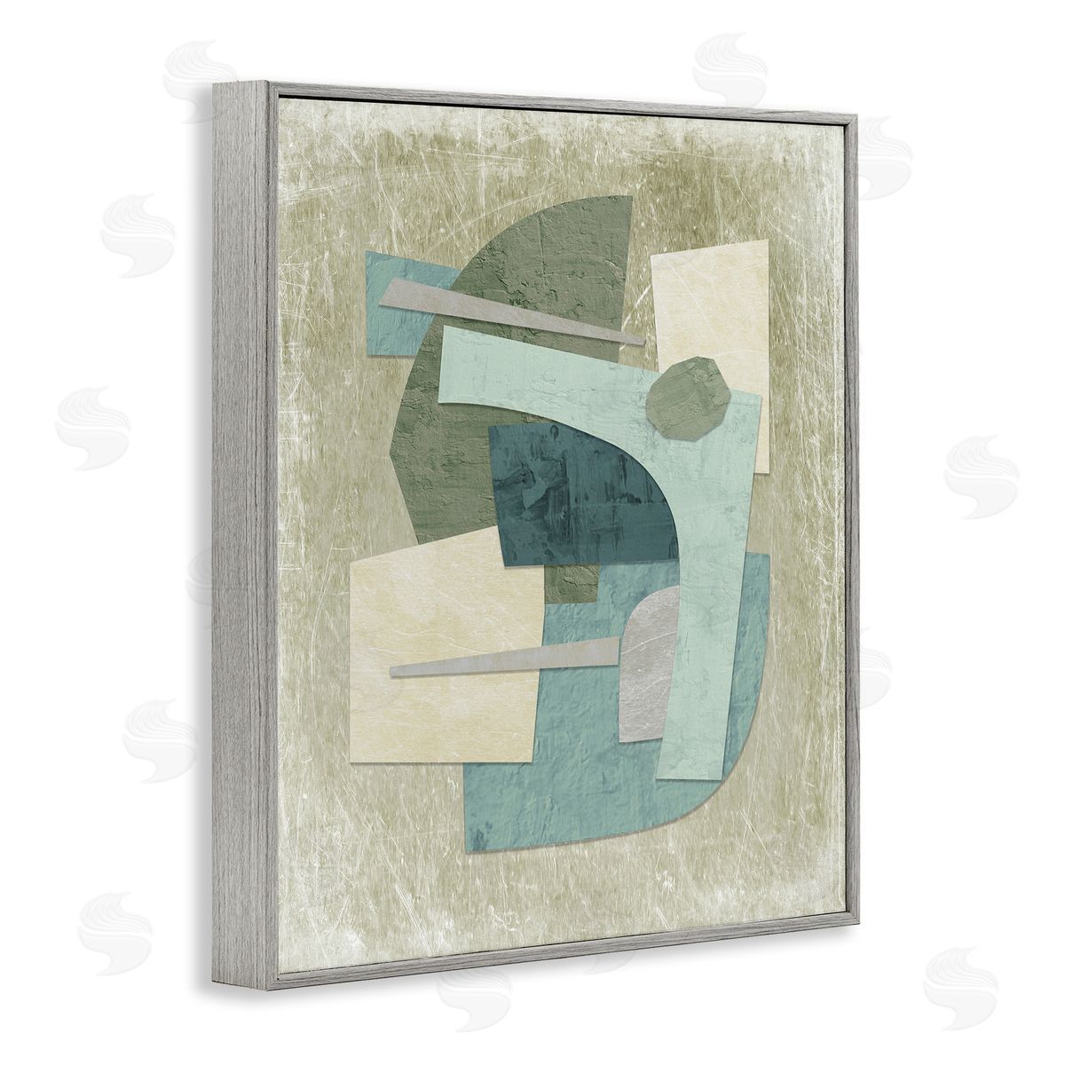 Layered Neutral Arrangement Grey Frame Print Wall Art, Home Decor by Suzanne Nicoll