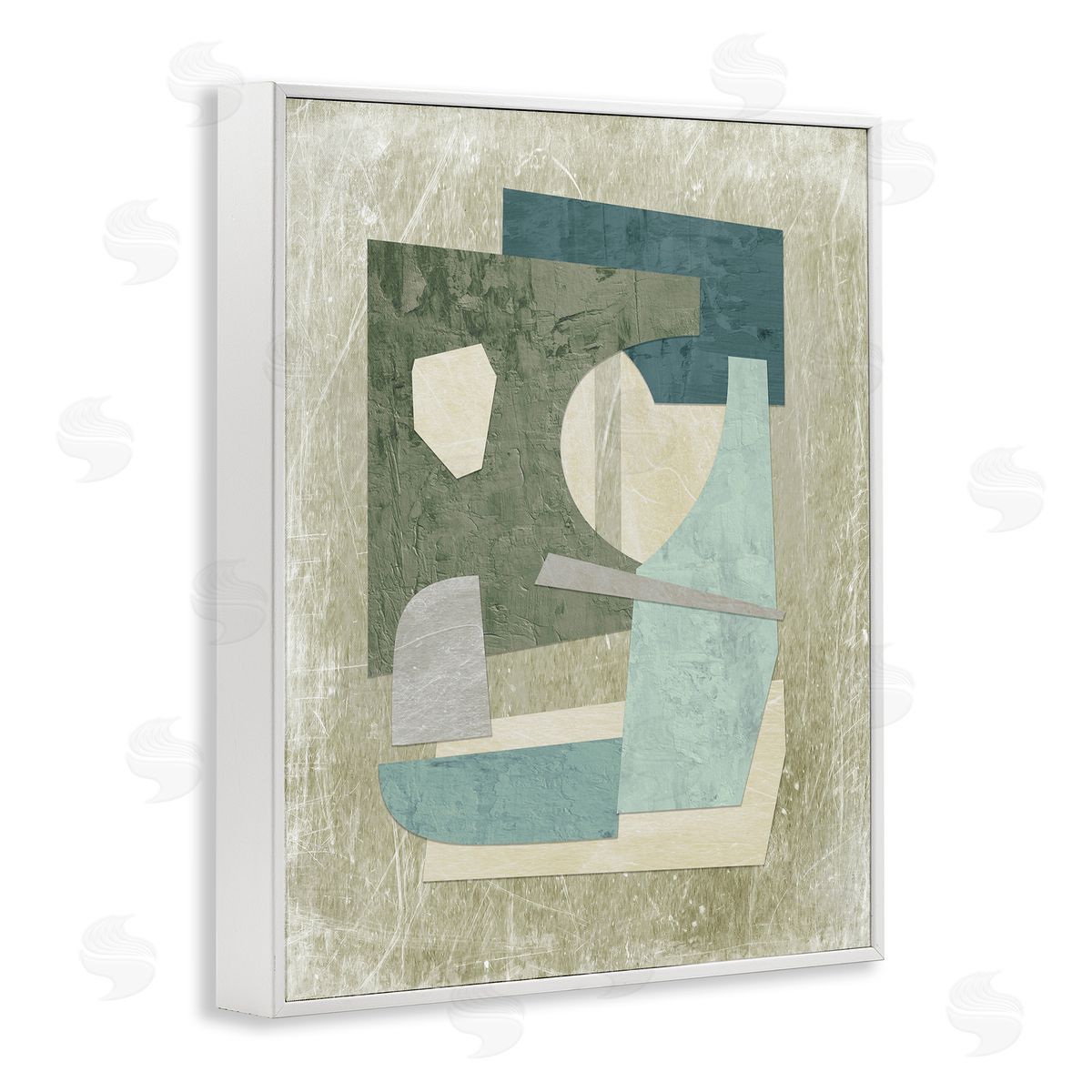 Neutral Shapes Arranged White Frame Print Wall Art, Home Decor by Suzanne Nicoll