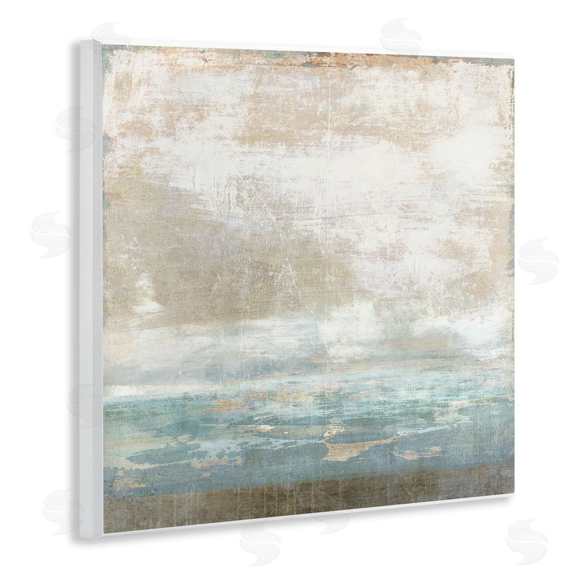 Rustic Blue Beige Ombre Wood Plaque Wall Art, Home Decor by Suzanne Nicoll