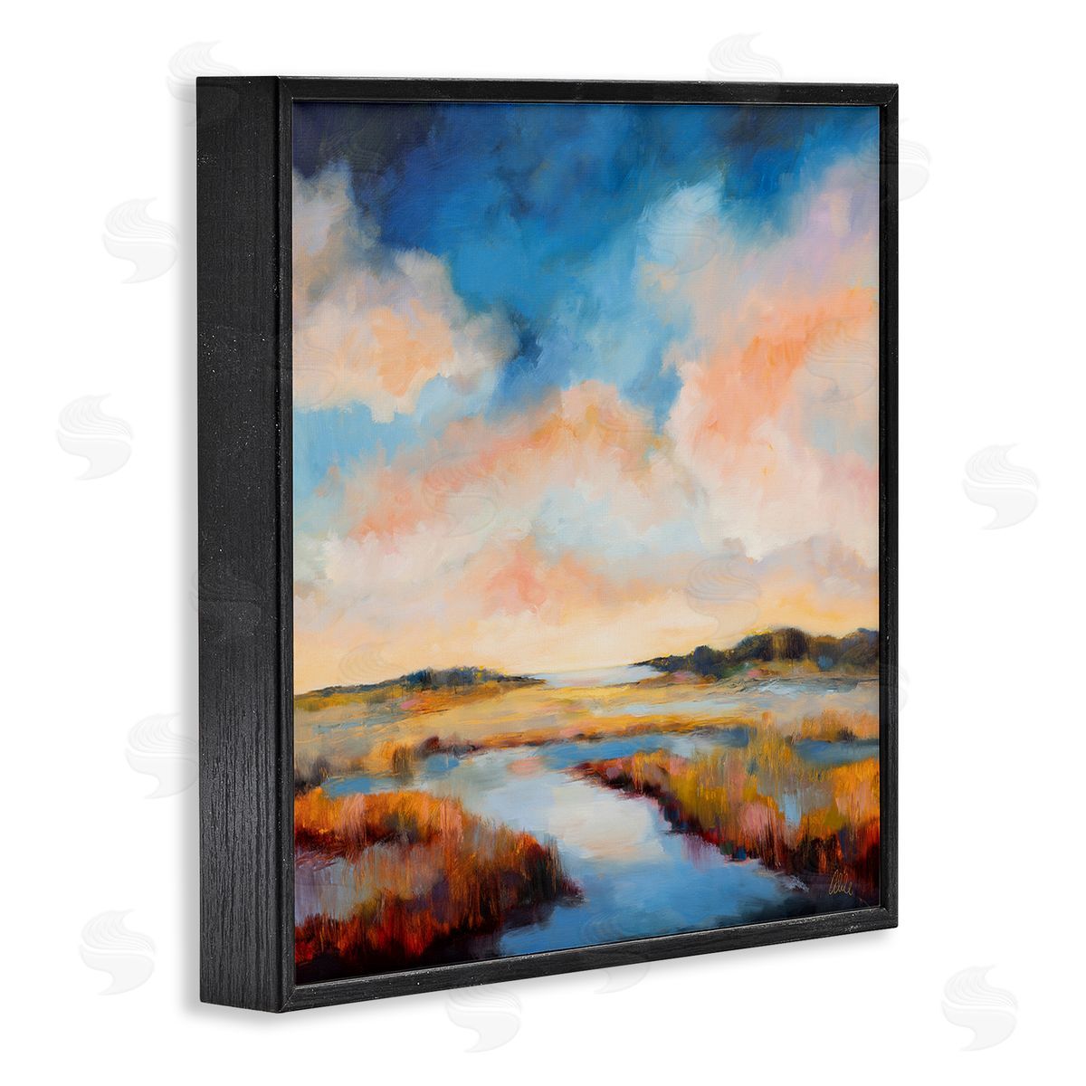 Sun Bleached Stream Black Frame Print Wall Art, Home Decor by Odile