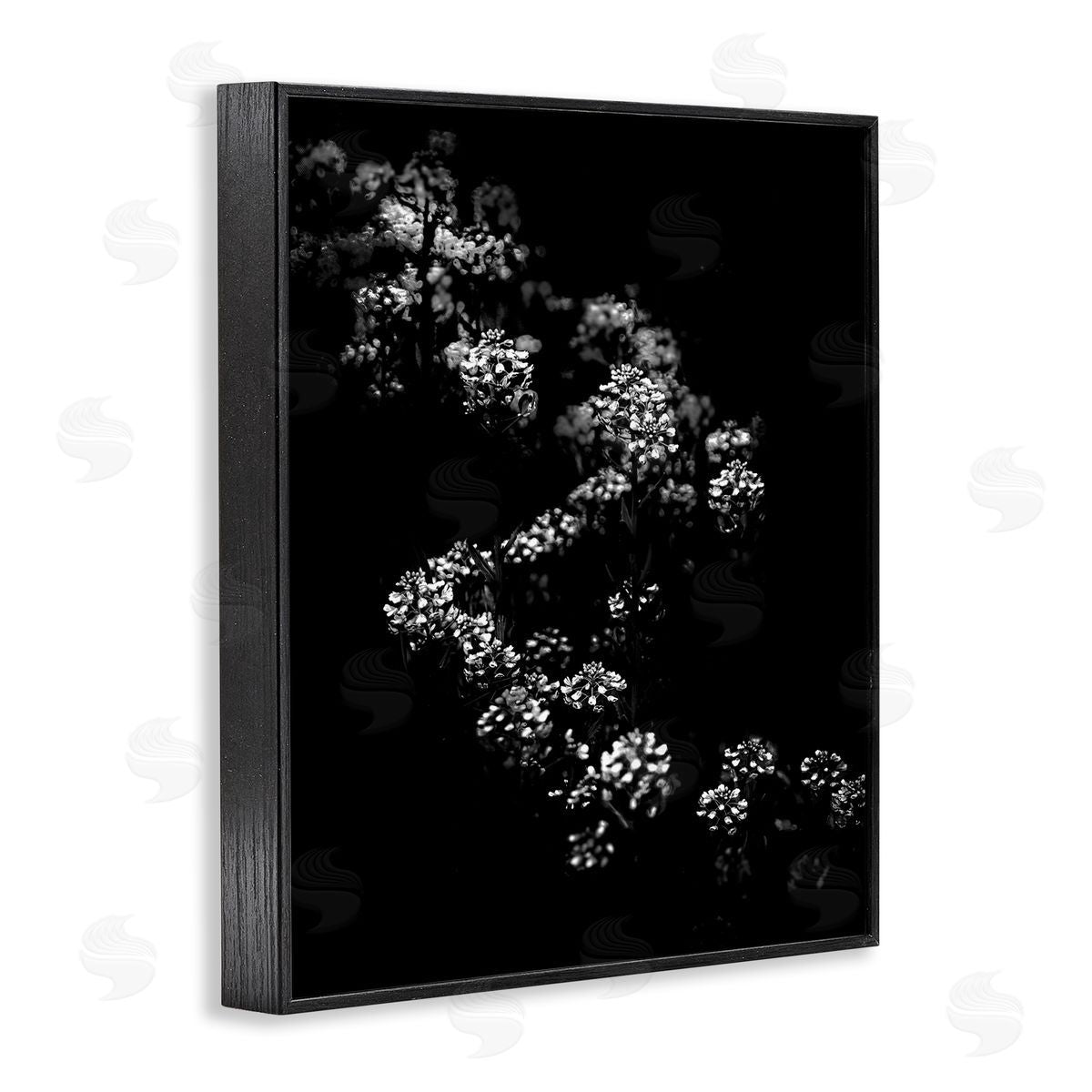 Curved Blossom Line Black Frame Print Wall Art, Home Decor by Brian Carson