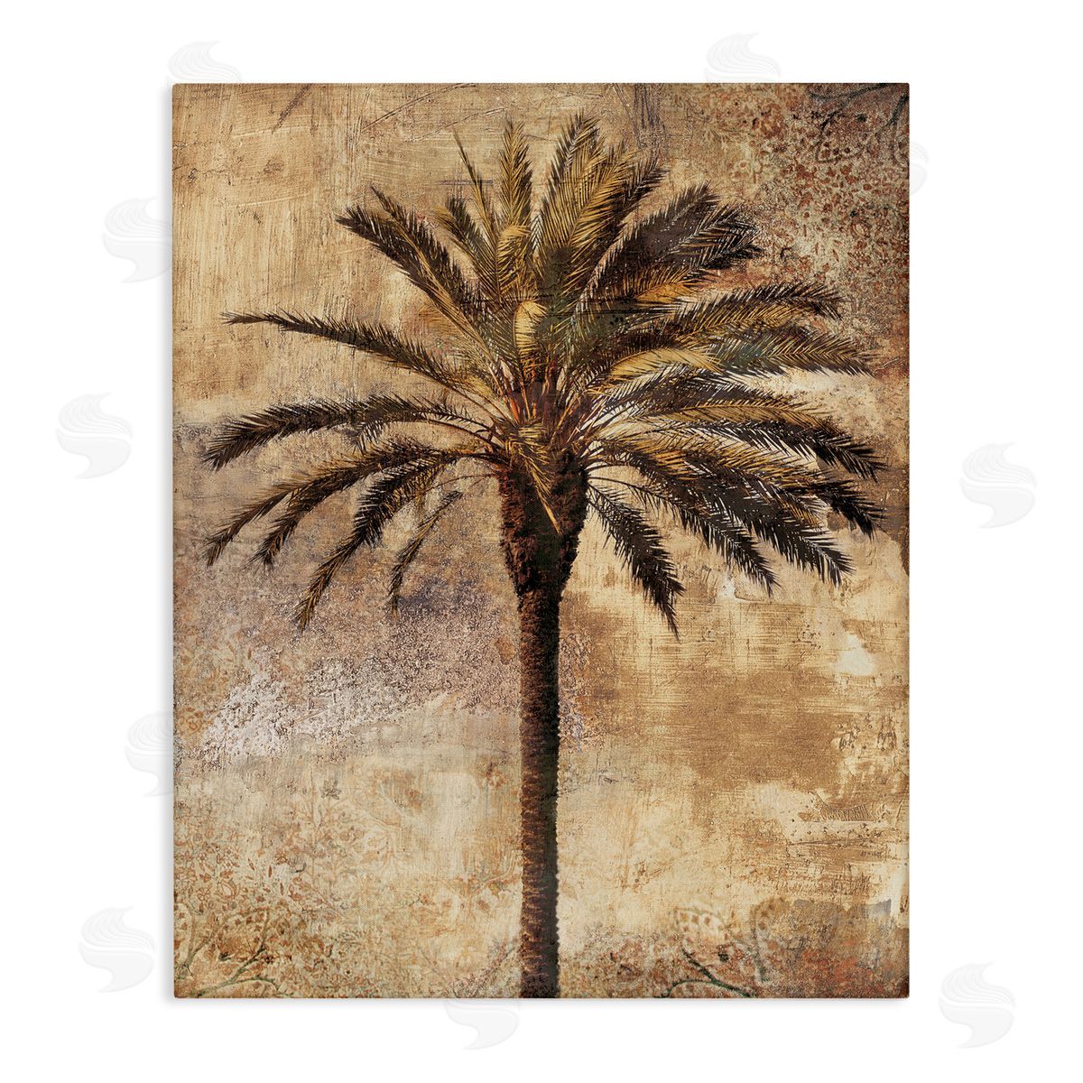 Distressed Palm Tree Canvas Wall Art, Home Decor by Dan Sproul