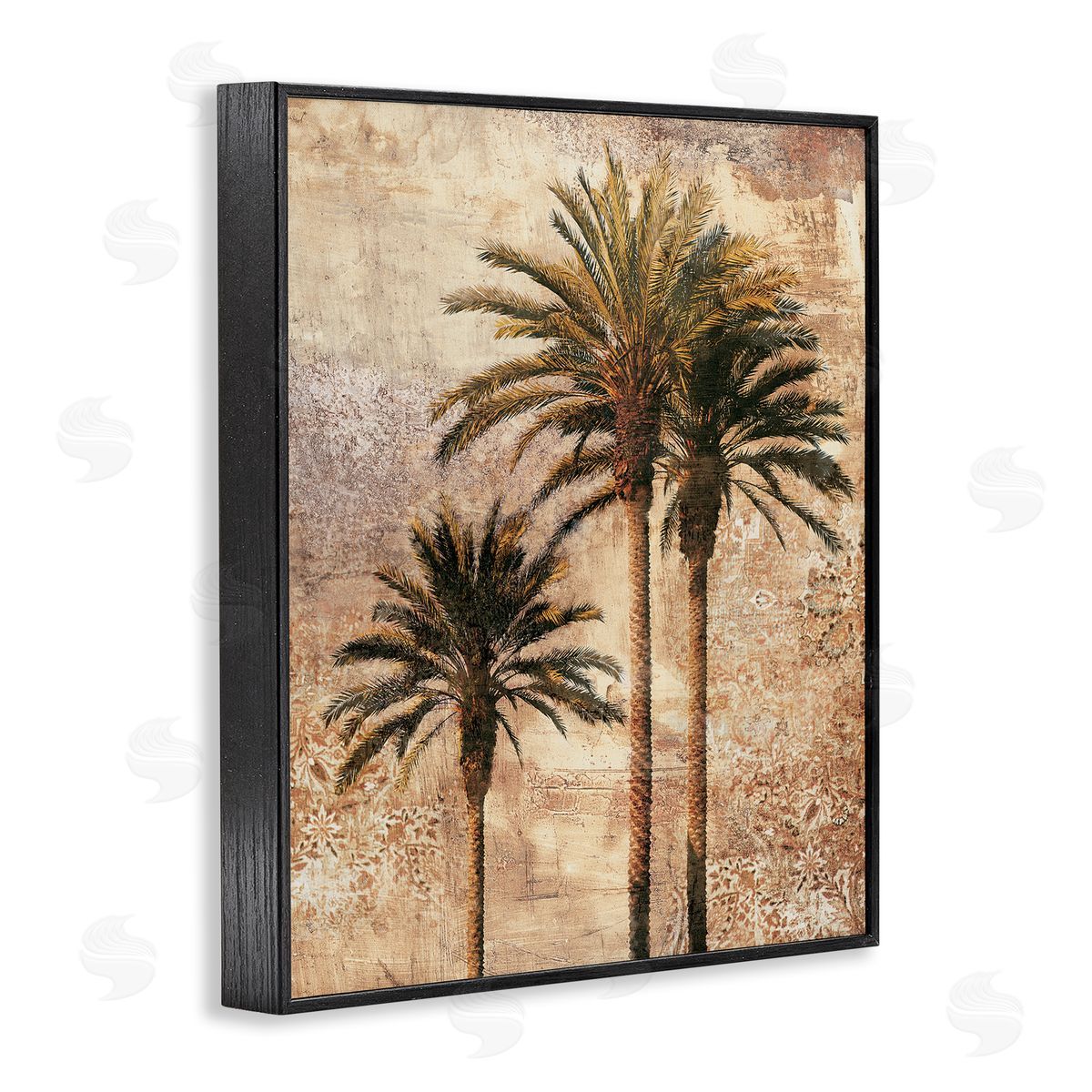 Rustic Vintage Palms Black Frame Print Wall Art, Home Decor by Elizabeth Wright