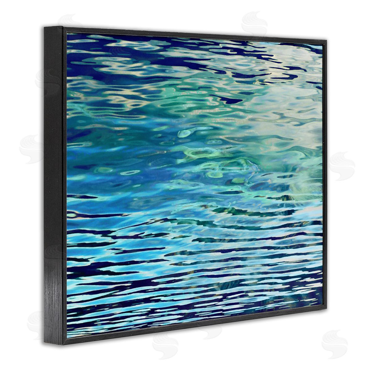 Sunlit Sea Ripples Black Frame Print Wall Art, Home Decor by Michael Barrett