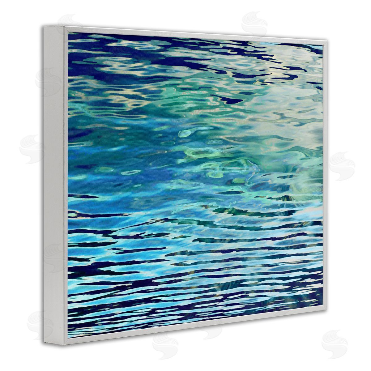 Sunlit Sea Ripples White Frame Print Wall Art, Home Decor by Michael Barrett