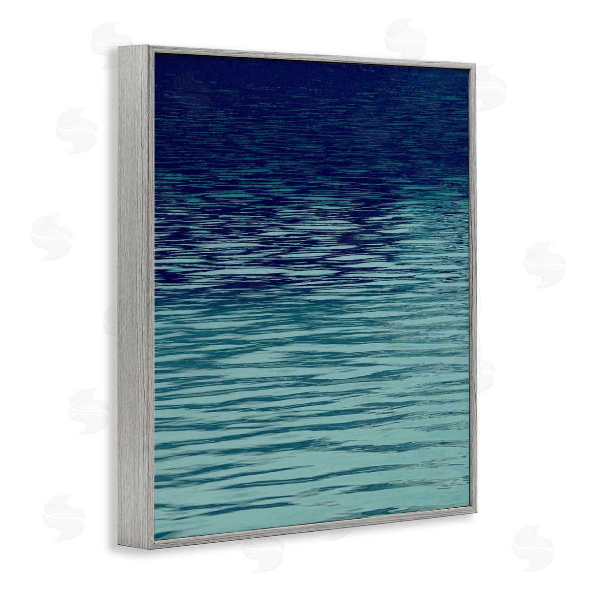 Ocean Ripples Gradient Grey Frame Print Wall Art, Home Decor by Maggie Olsen
