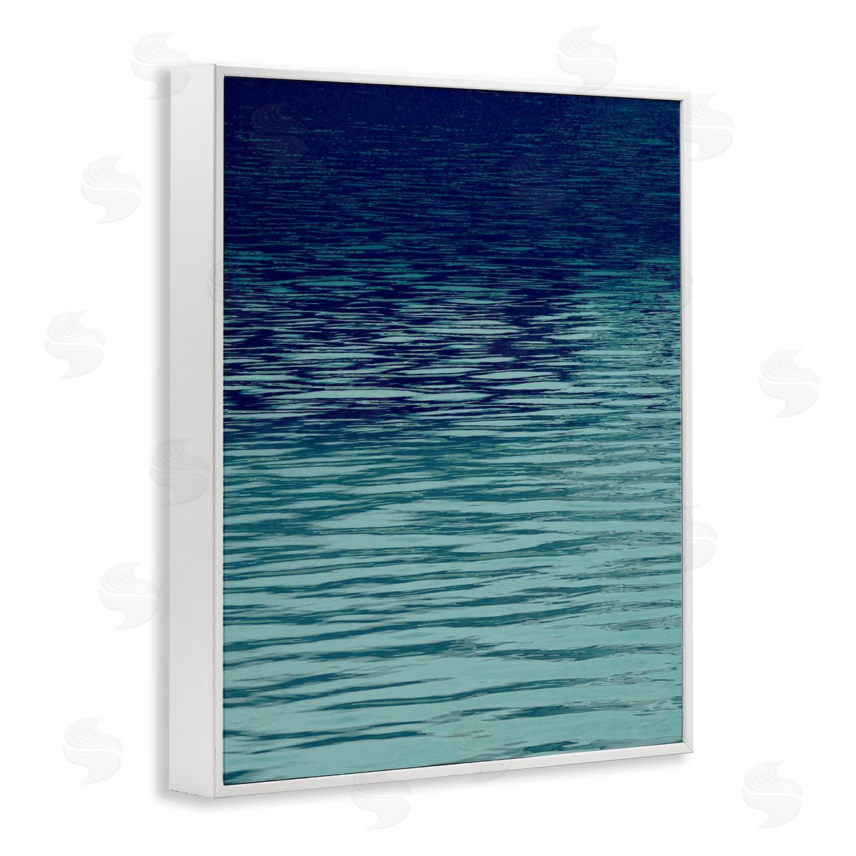Ocean Ripples Gradient White Frame Print Wall Art, Home Decor by Maggie Olsen