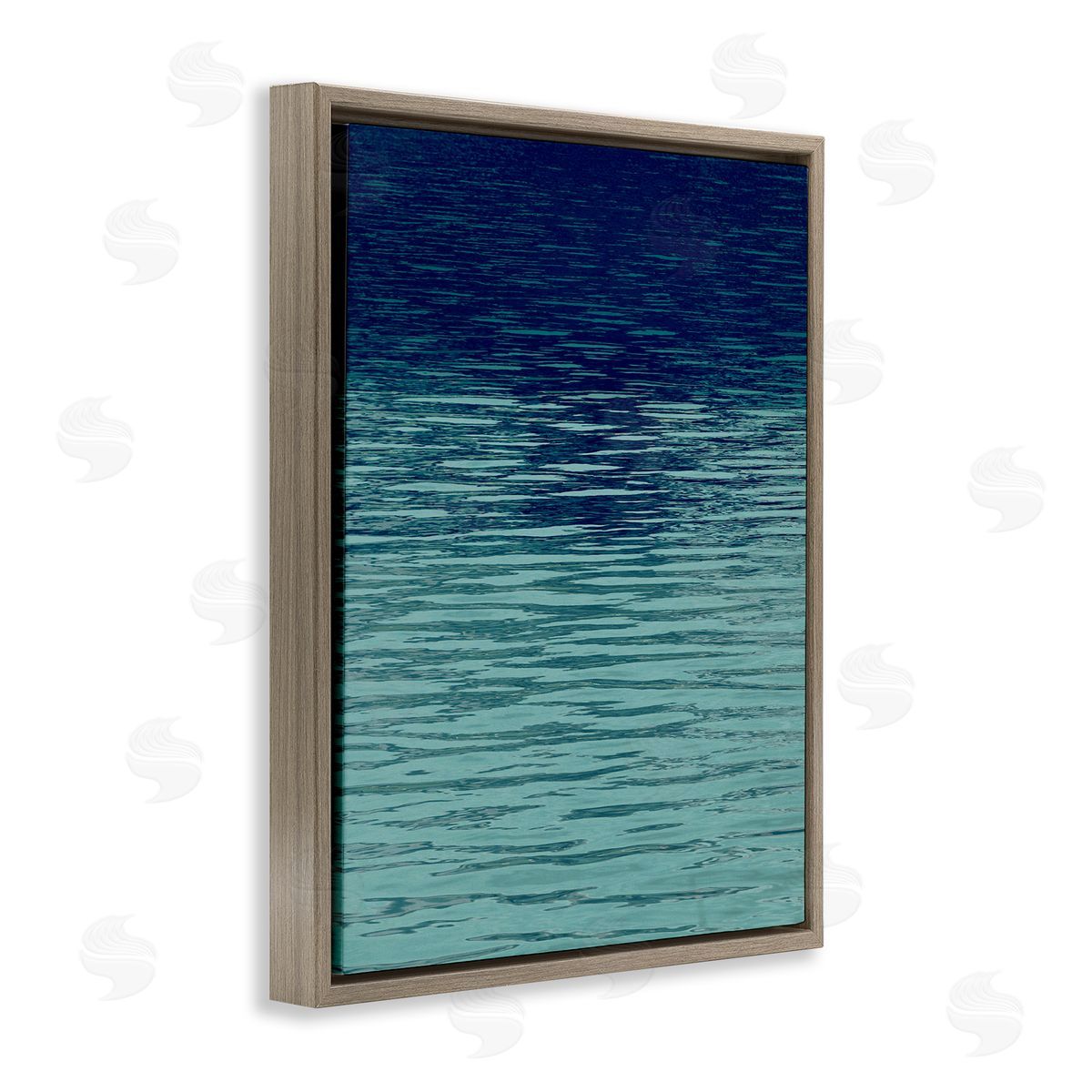 Shadow on Sea Ripples Brown Floating Frame Canvas Wall Art, Home Decor by Maggie Olsen
