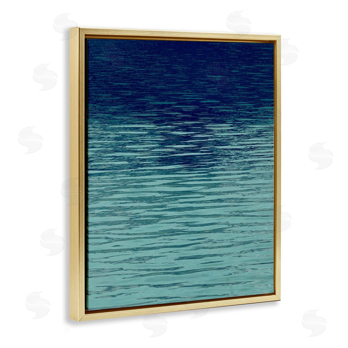 Shadow on Sea Ripples Gold Floating Frame Canvas Wall Art, Home Decor by Maggie Olsen