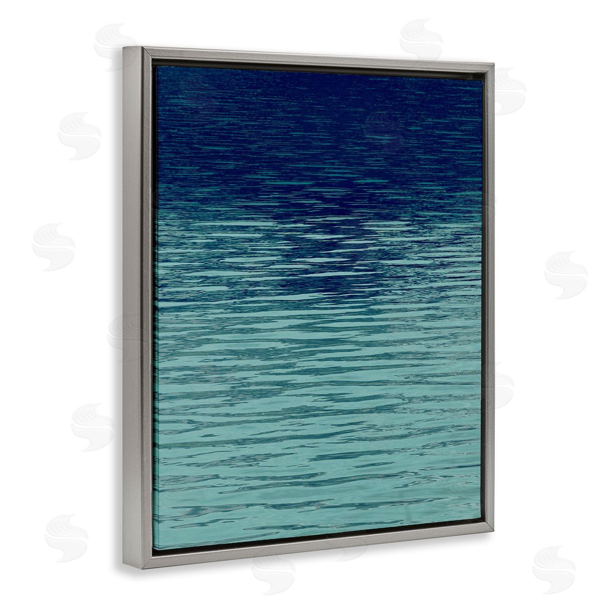 Shadow on Sea Ripples Grey Floating Frame Canvas Wall Art, Home Decor by Maggie Olsen