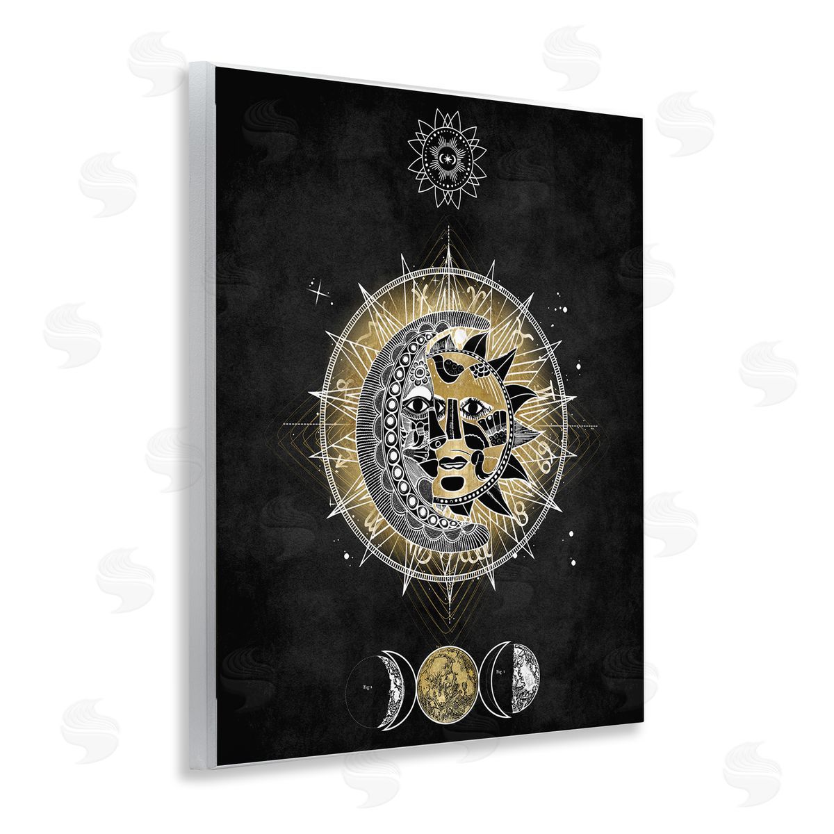Lunar & Solar Fractal Wood Plaque Wall Art, Home Decor by Oliver Jeffries
