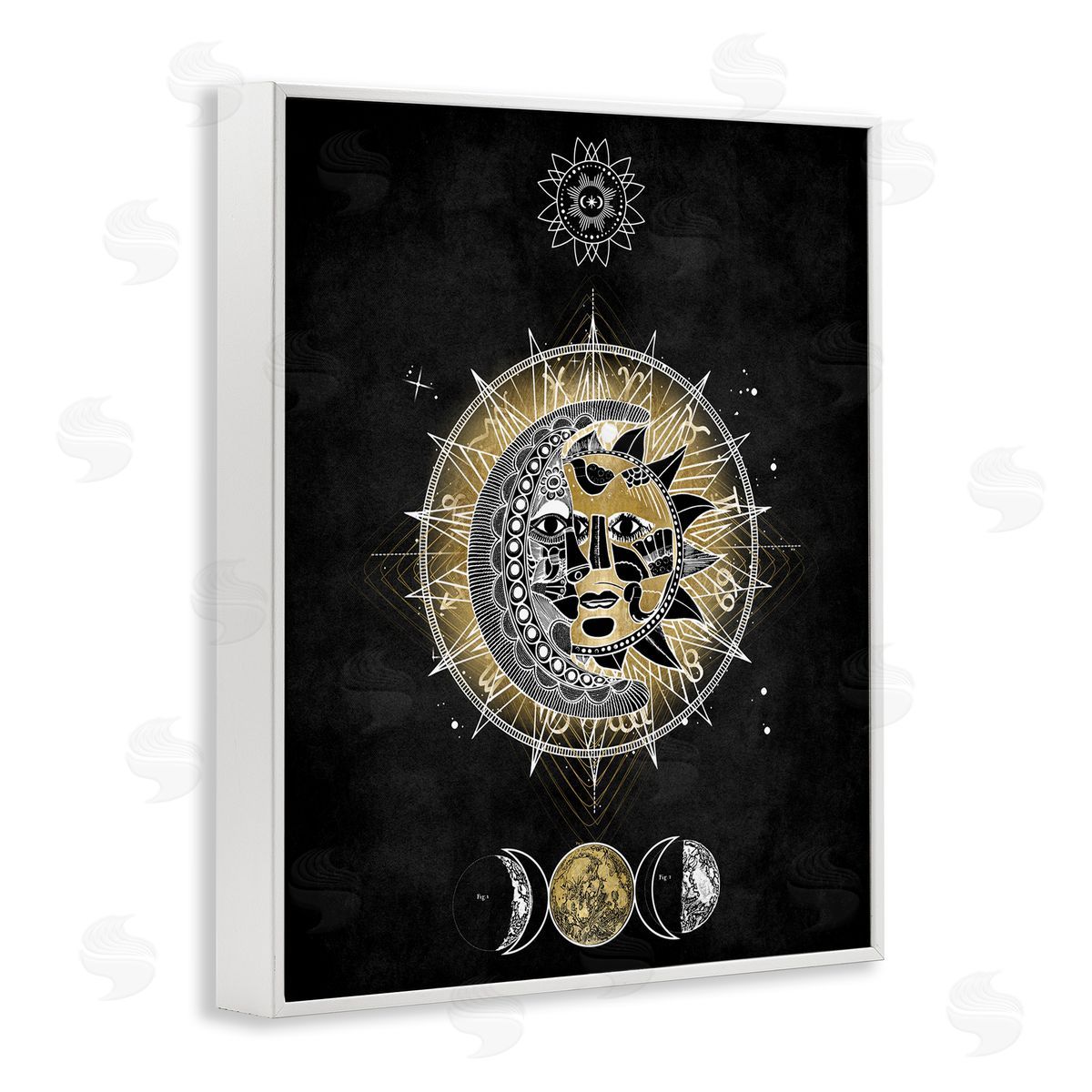 Lunar & Solar Fractal White Frame Print Wall Art, Home Decor by Oliver Jeffries