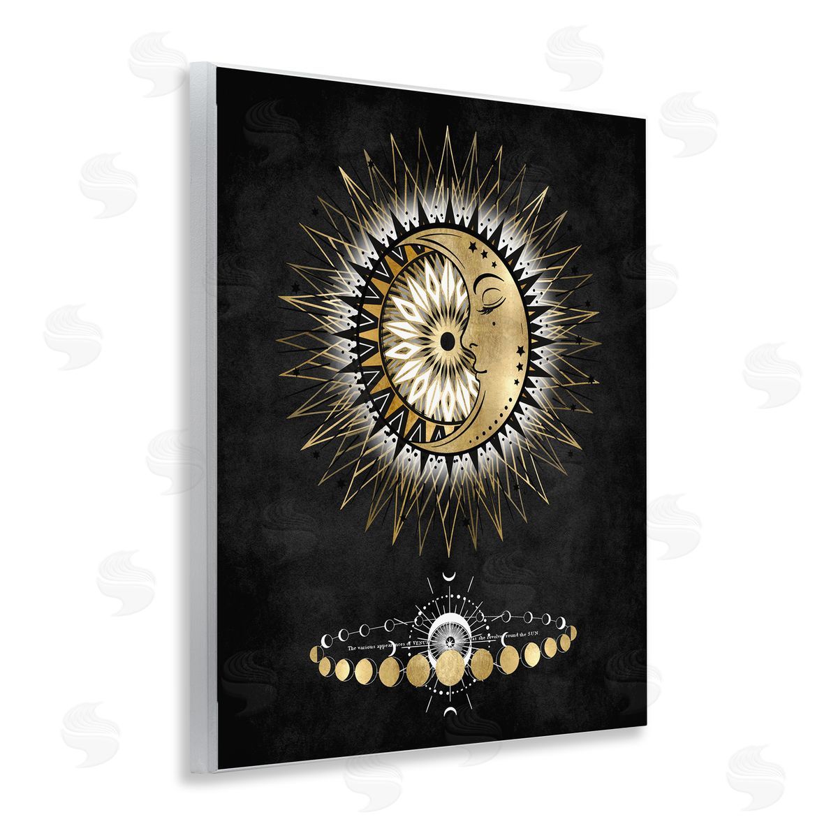 Lunar Phrases Astrology Wood Plaque Wall Art, Home Decor by Oliver Jeffries