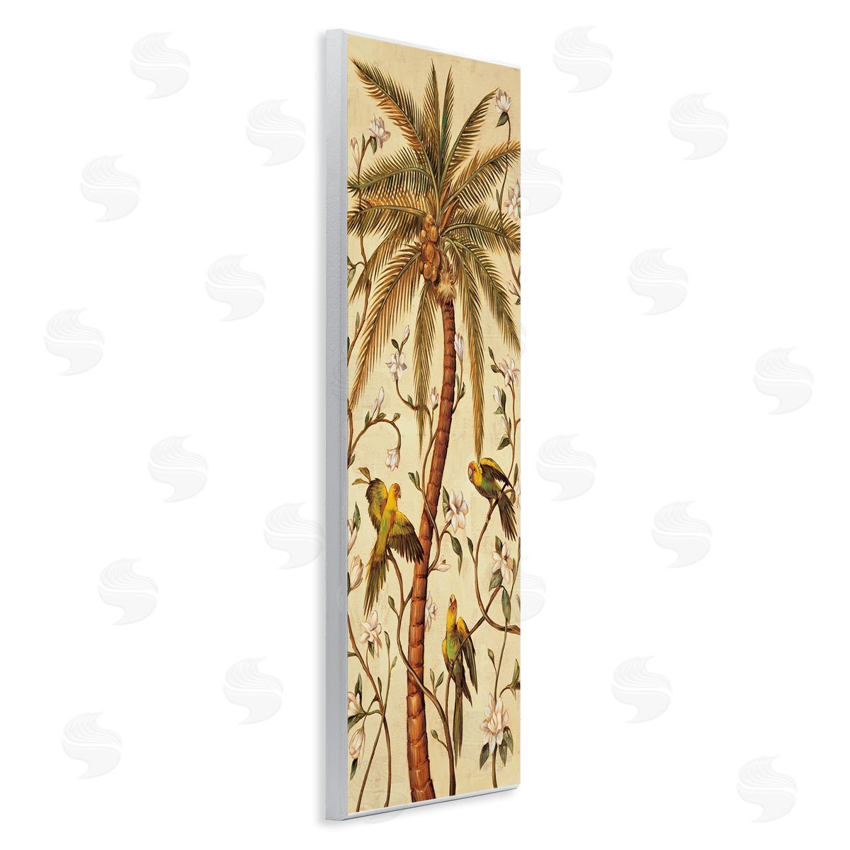 Parrots & Curvy Palm Tree Wood Plaque Wall Art, Home Decor by Rodolfo Jimenez