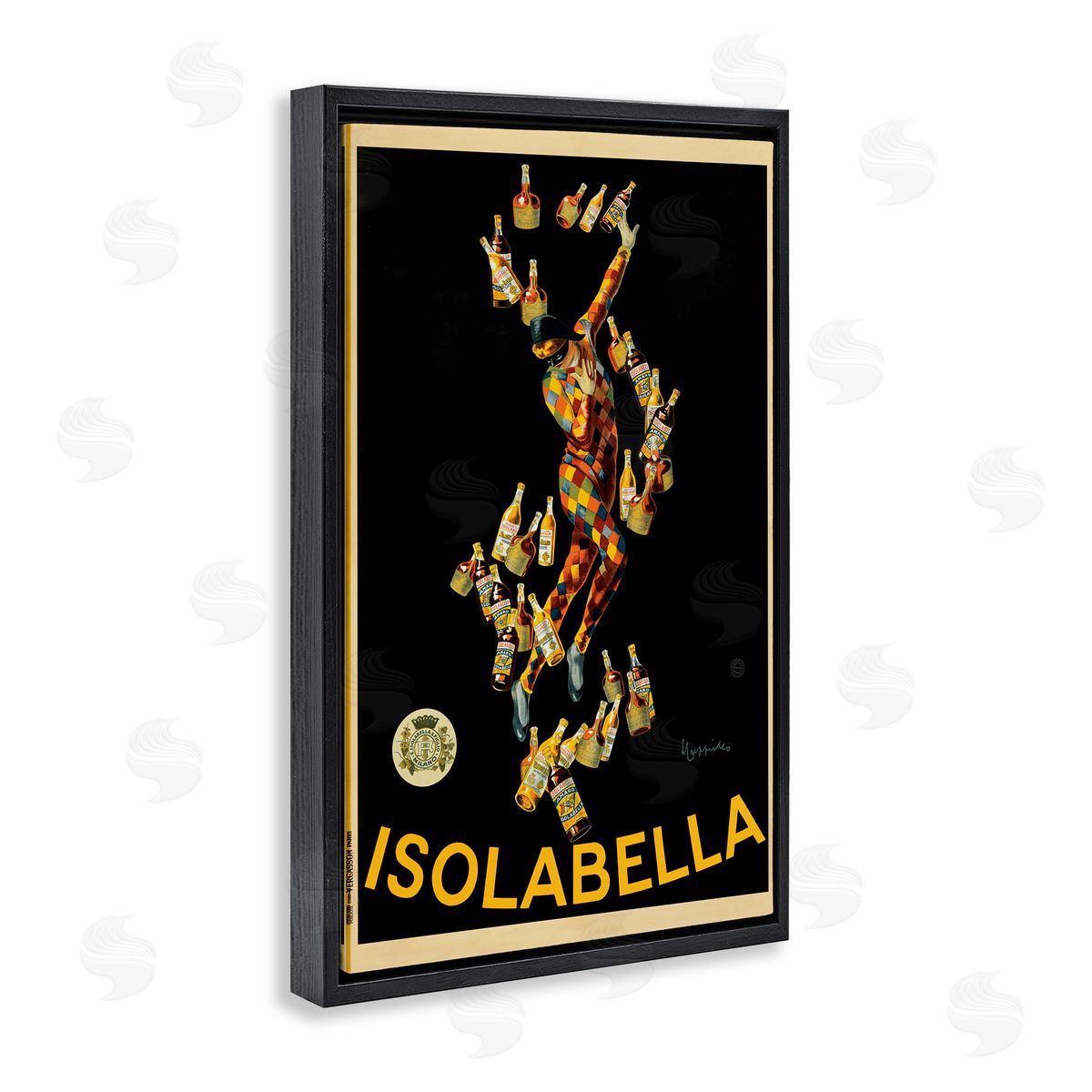 Isolabella Vintage Ad Black Floating Frame Canvas Wall Art, Home Decor by Vintage Poster