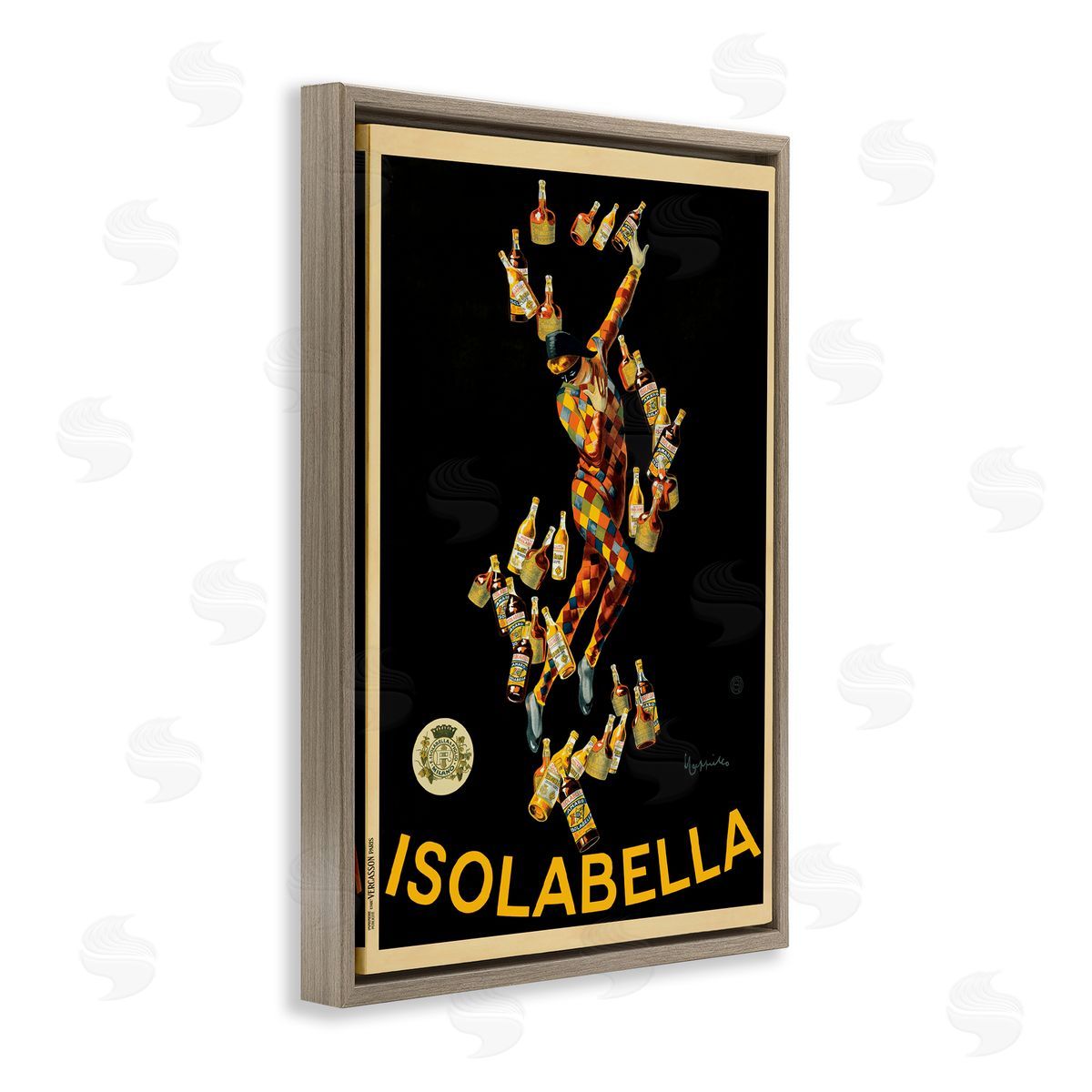 Isolabella Vintage Ad Brown Floating Frame Canvas Wall Art, Home Decor by Vintage Poster