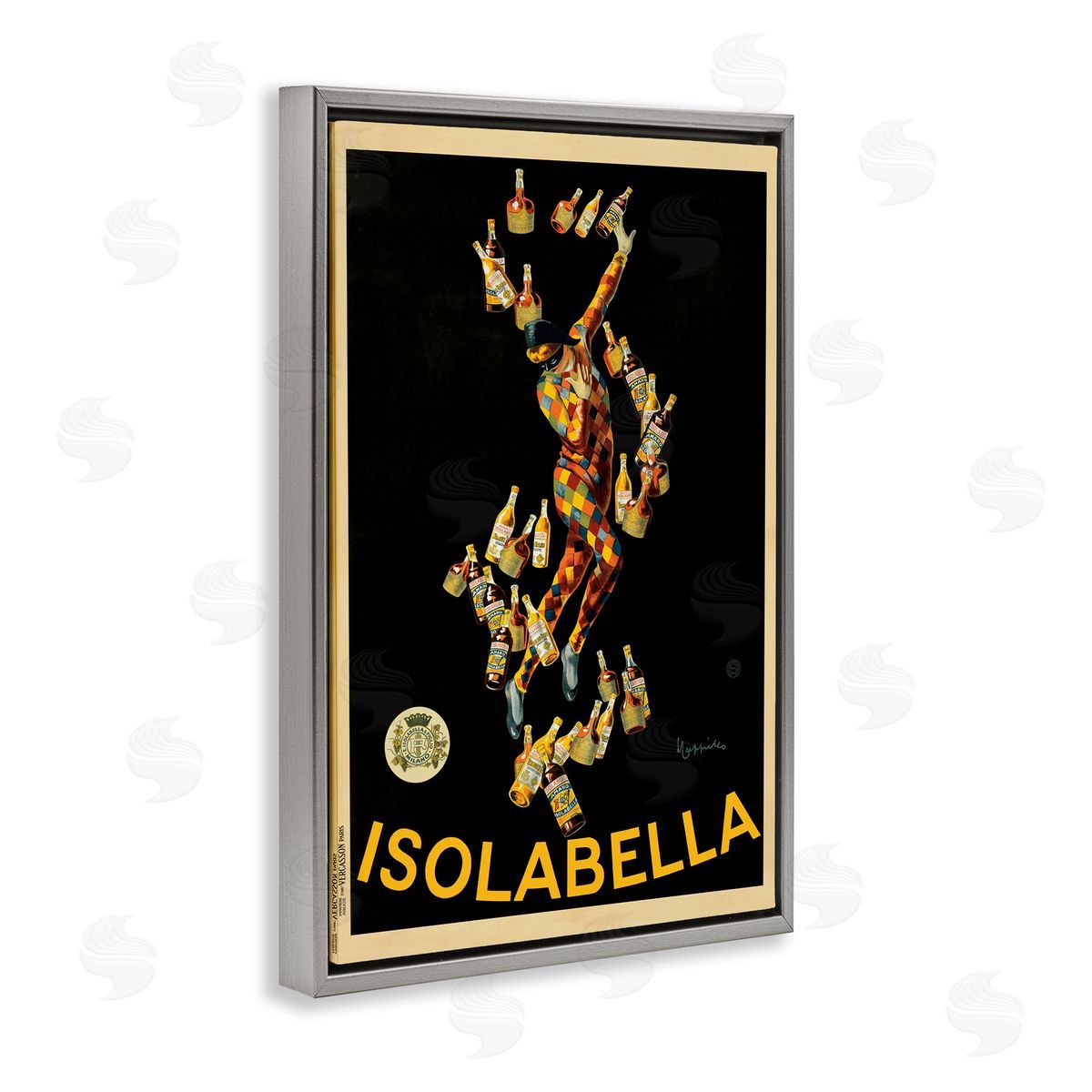 Isolabella Vintage Ad Grey Floating Frame Canvas Wall Art, Home Decor by Vintage Poster
