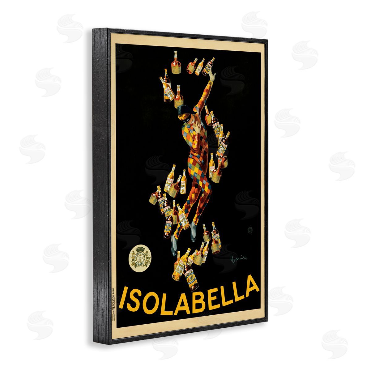 Isolabella Vintage Ad Black Frame Print Wall Art, Home Decor by Vintage Poster