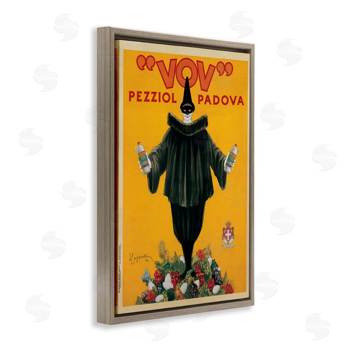 Vintage Drink Poster Brown Floating Frame Canvas Wall Art, Home Decor by Vintage Poster