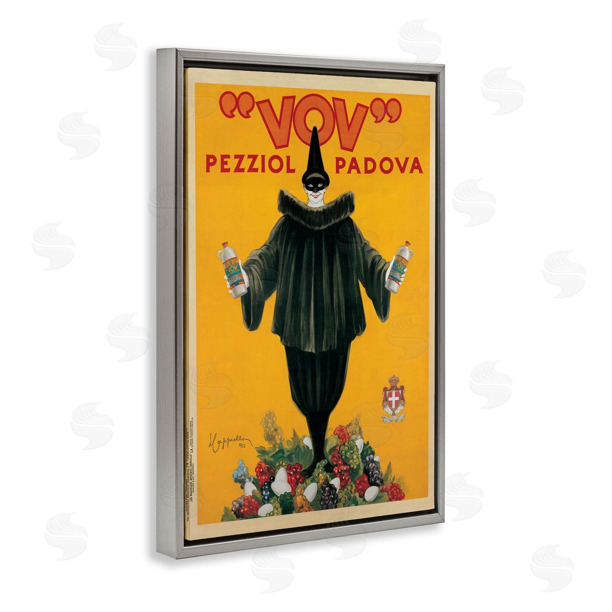 Vintage Drink Poster Grey Floating Frame Canvas Wall Art, Home Decor by Vintage Poster