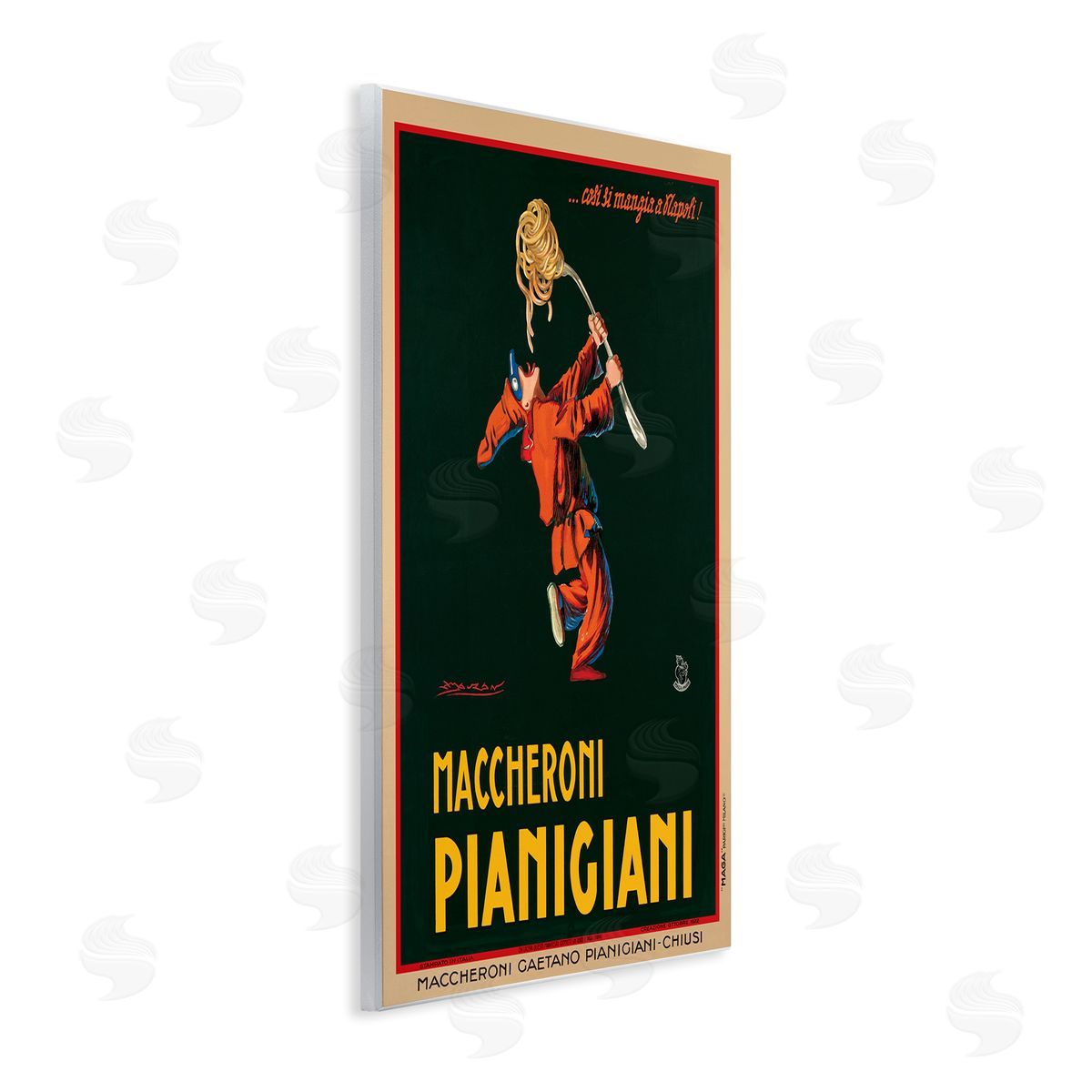 Maccheroni Vintage Ad Wood Plaque Wall Art, Home Decor by Vintage Poster