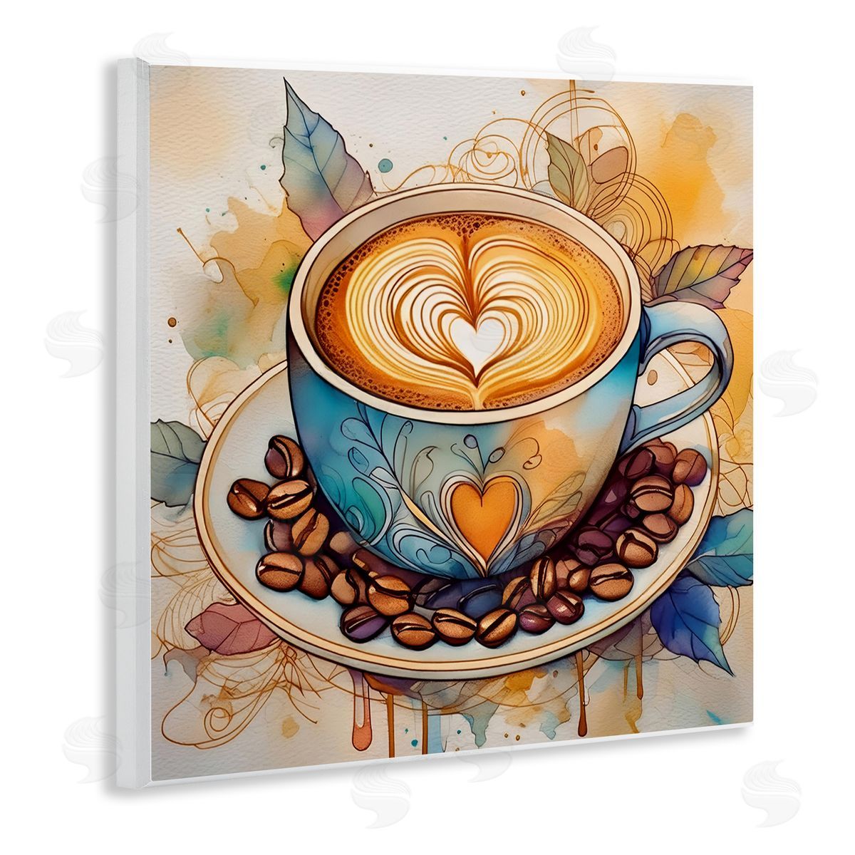 Modern Café Latte Wood Plaque Wall Art, Home Decor by Alina Georgescu