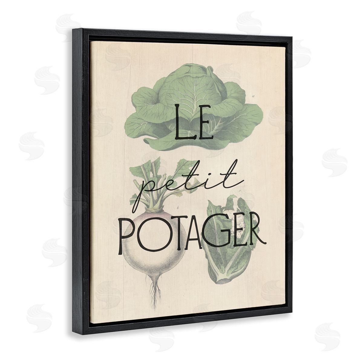 French Vegetable Garden Black Floating Frame Canvas Wall Art, Home Decor by Stupell Studio