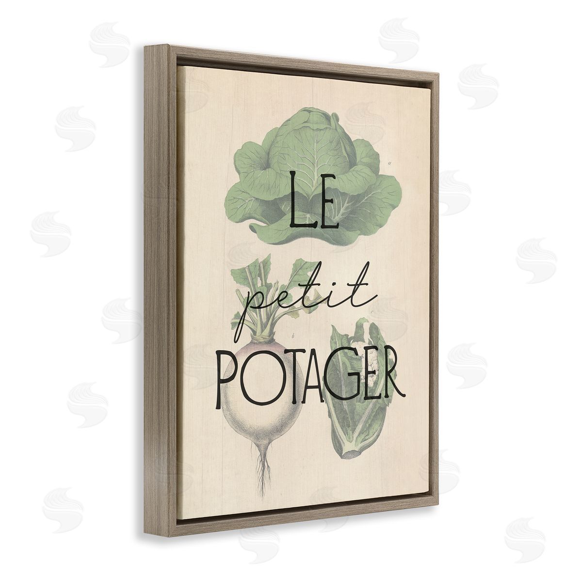 French Vegetable Garden Brown Floating Frame Canvas Wall Art, Home Decor by Stupell Studio