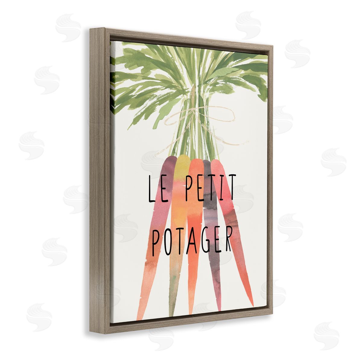 Vegetable Garden Phrase Brown Floating Frame Canvas Wall Art, Home Decor by Annie Warren