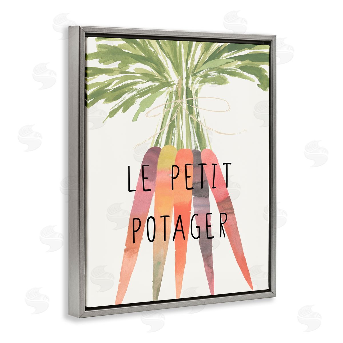 Vegetable Garden Phrase Grey Floating Frame Canvas Wall Art, Home Decor by Annie Warren
