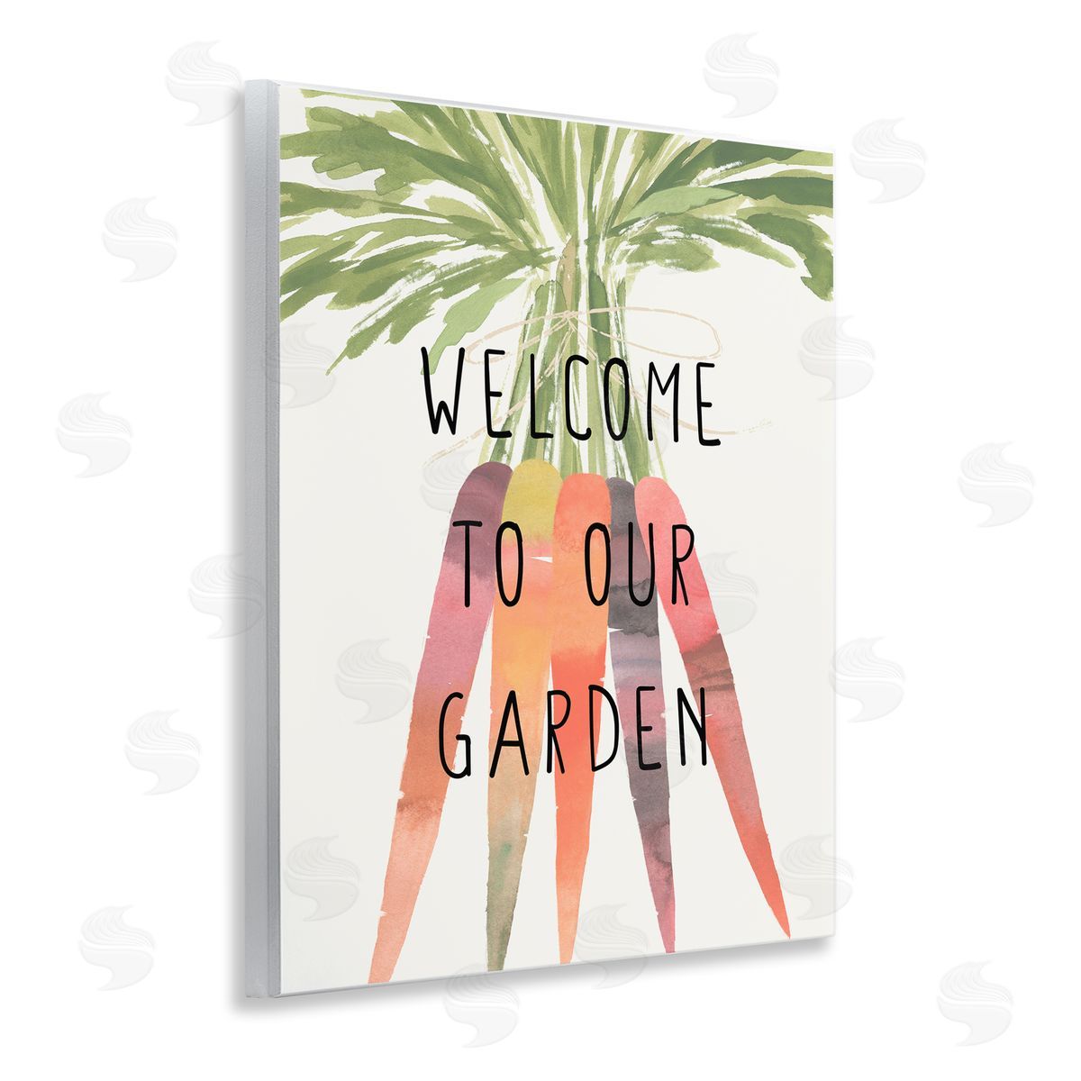 Welcome Garden with Carrots Wood Plaque Wall Art, Home Decor by Annie Warren