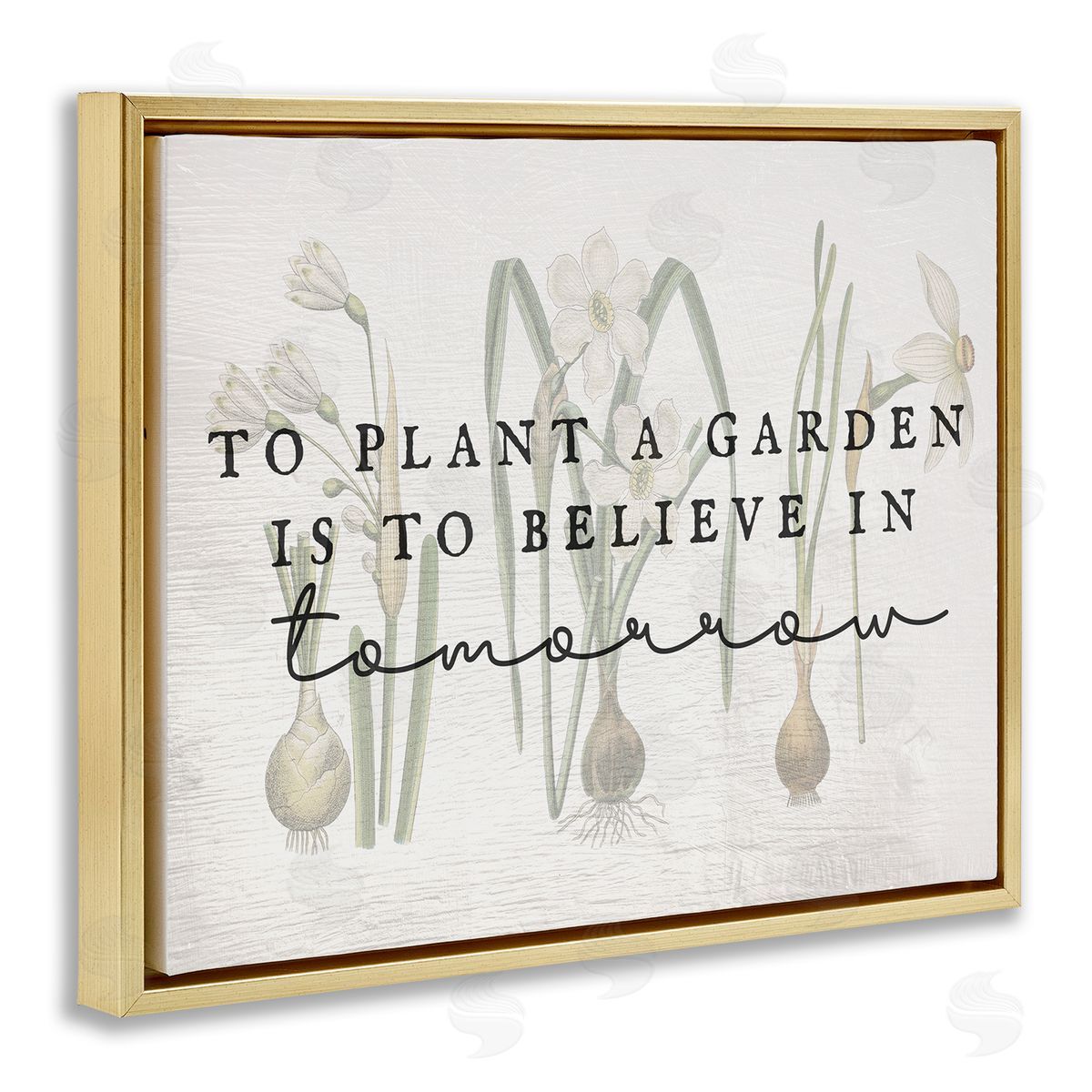 Believe in Tomorrow Inspiring Gold Floating Frame Canvas Wall Art, Home Decor by Stupell Studio