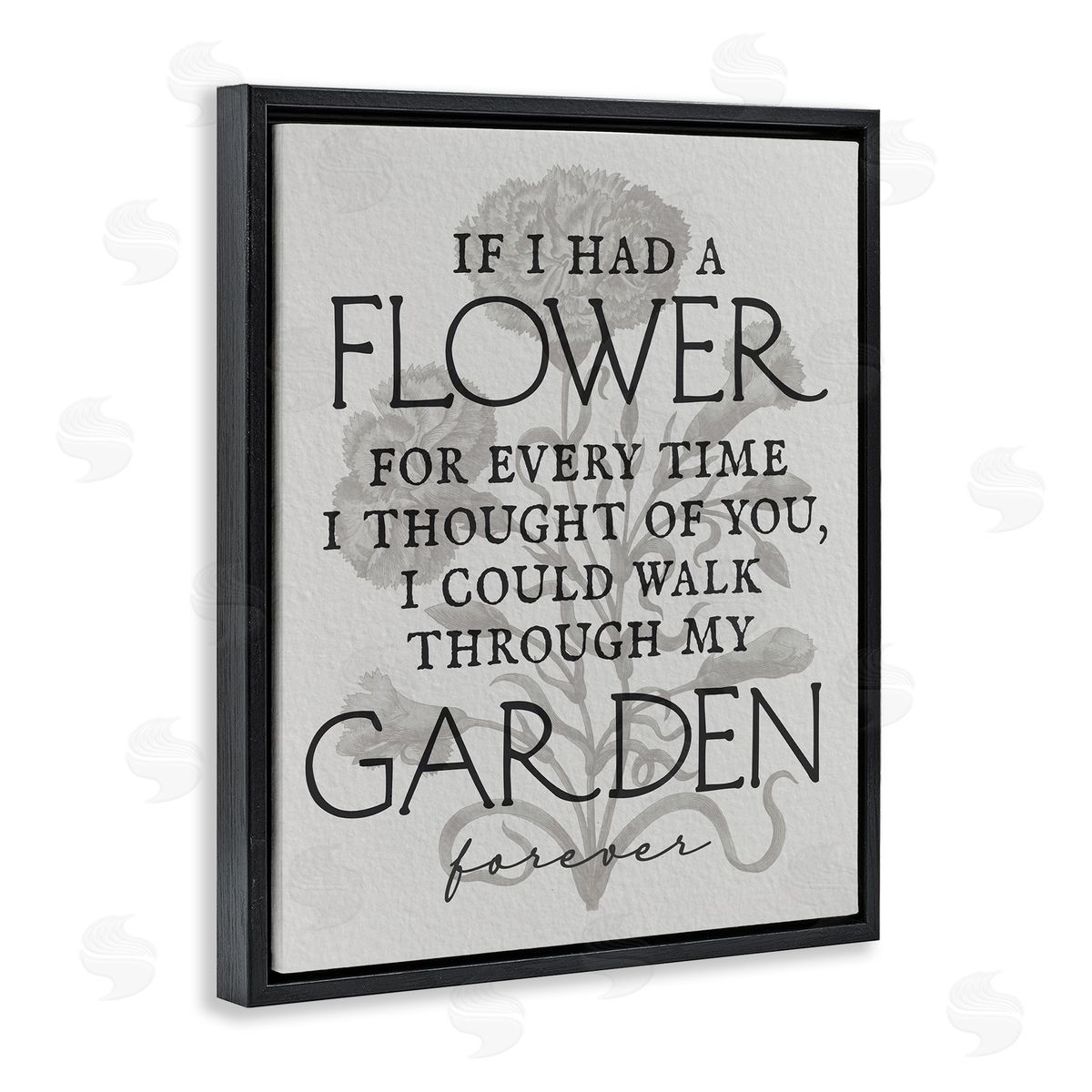 Romantic Garden Phrase Black Floating Frame Canvas Wall Art, Home Decor by Stupell Studio