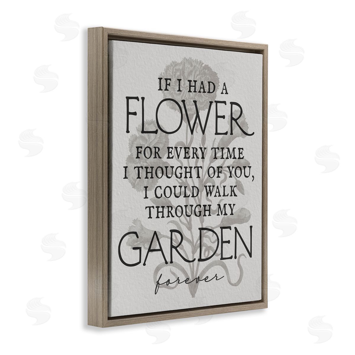 Romantic Garden Phrase Brown Floating Frame Canvas Wall Art, Home Decor by Stupell Studio