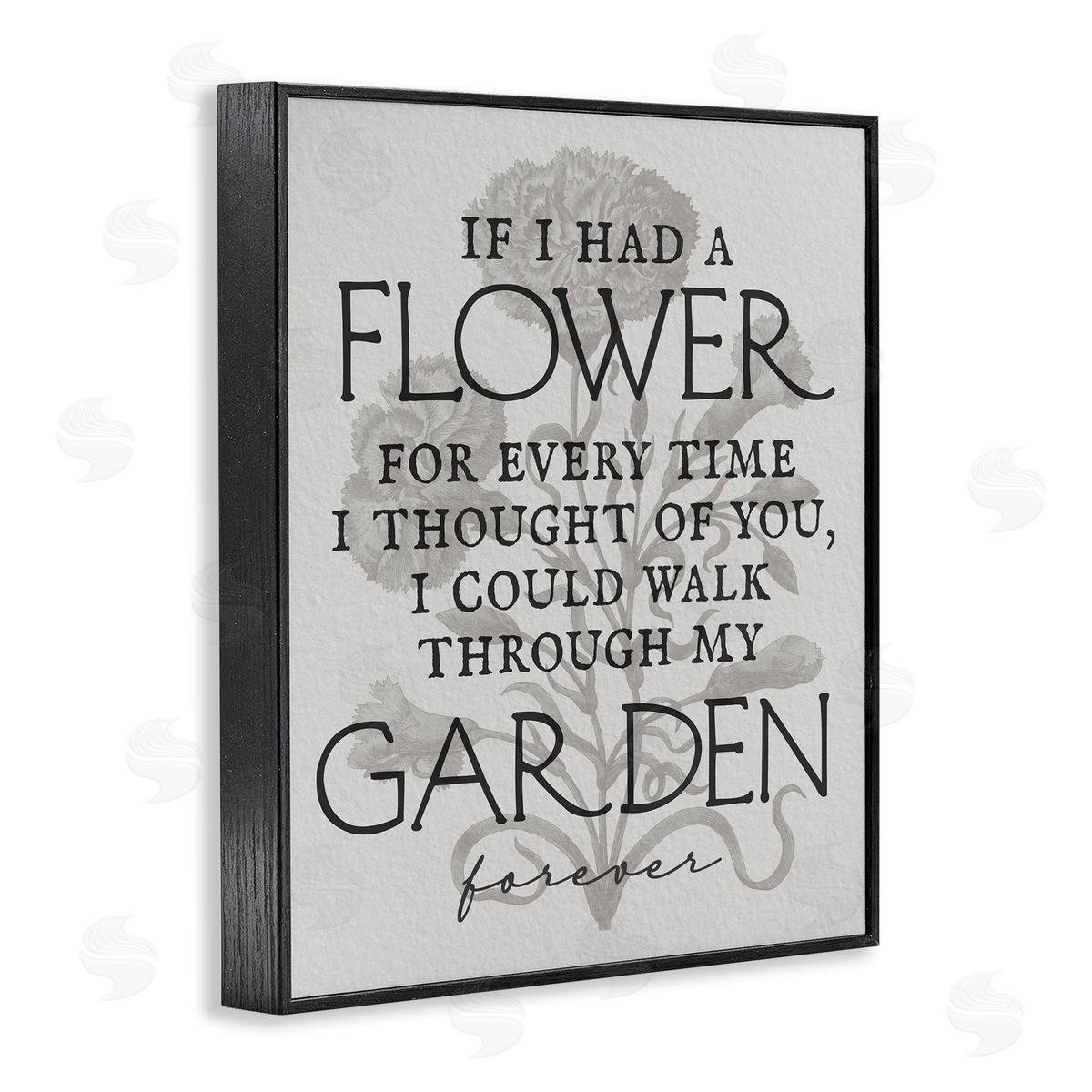 Romantic Garden Phrase Black Frame Print Wall Art, Home Decor by Stupell Studio