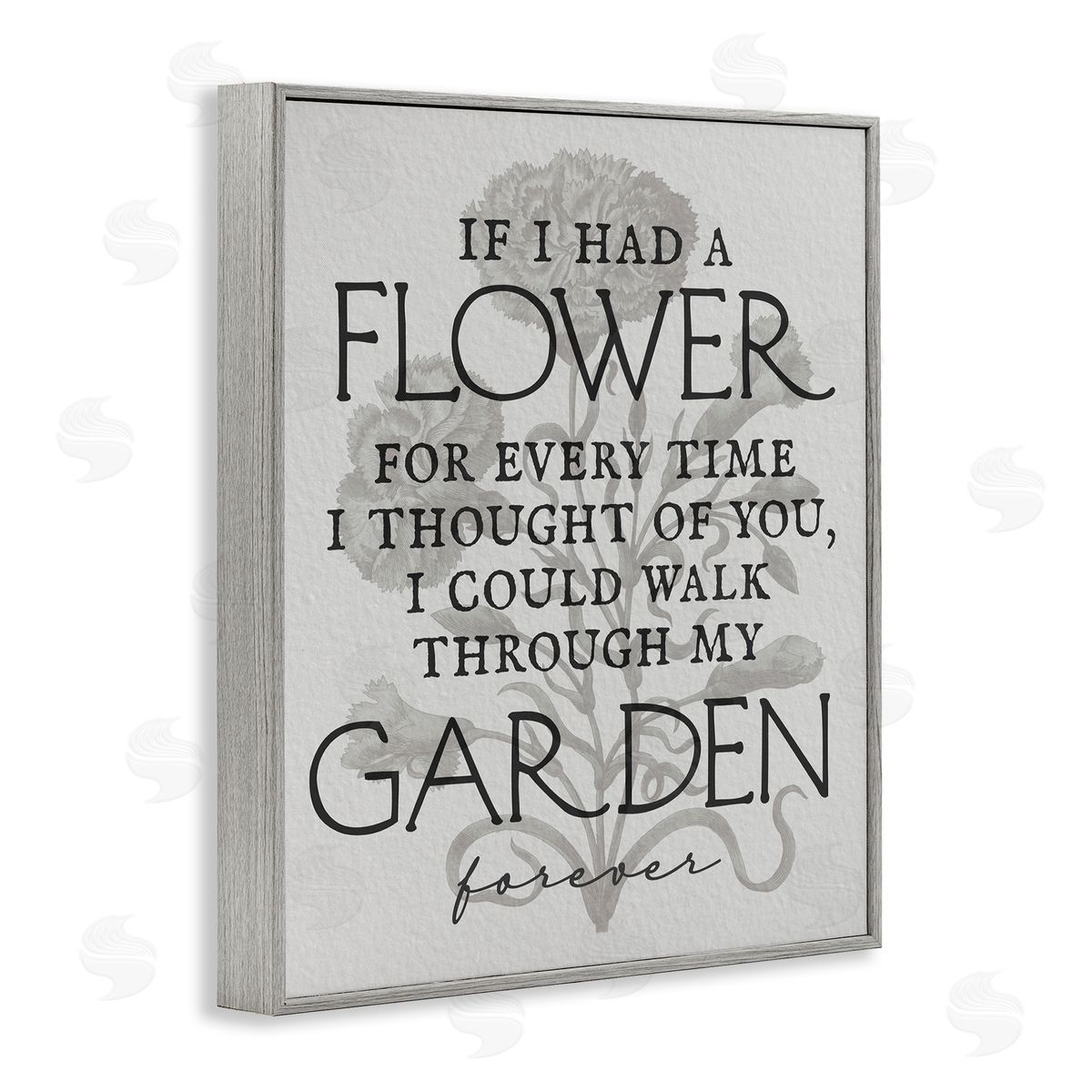 Romantic Garden Phrase Grey Frame Print Wall Art, Home Decor by Stupell Studio