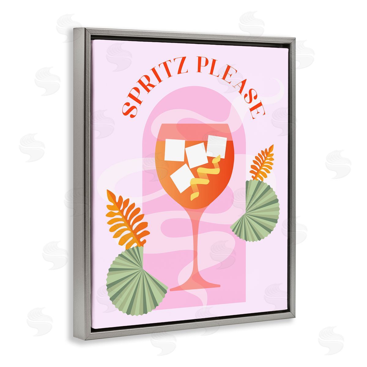 Spritz Please Cocktail Grey Floating Frame Canvas Wall Art, Home Decor by Stupell Studio