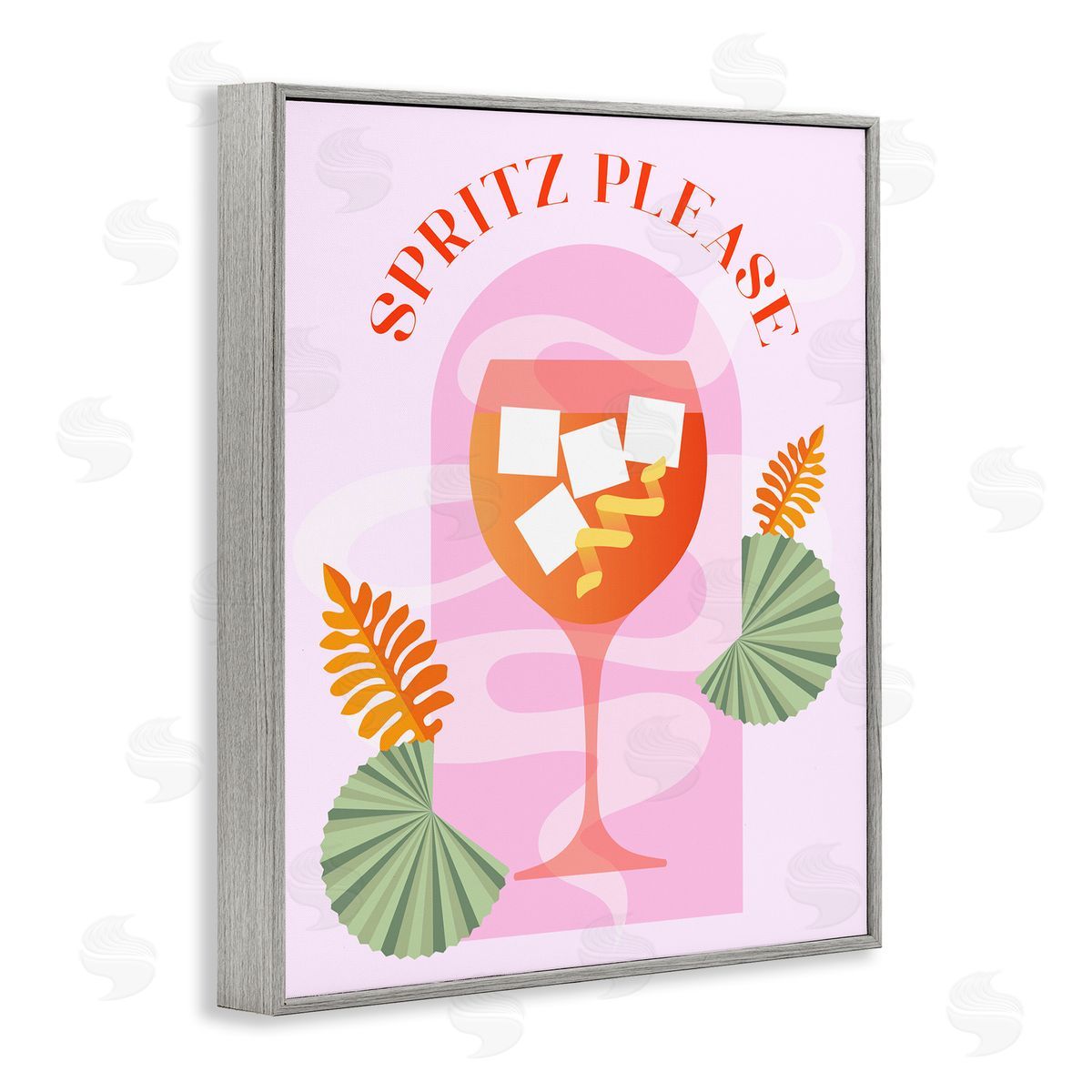 Spritz Please Cocktail Grey Frame Print Wall Art, Home Decor by Stupell Studio
