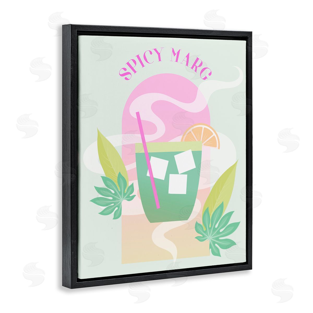 Spicy Marg Cocktail Black Floating Frame Canvas Wall Art, Home Decor by Stupell Studio