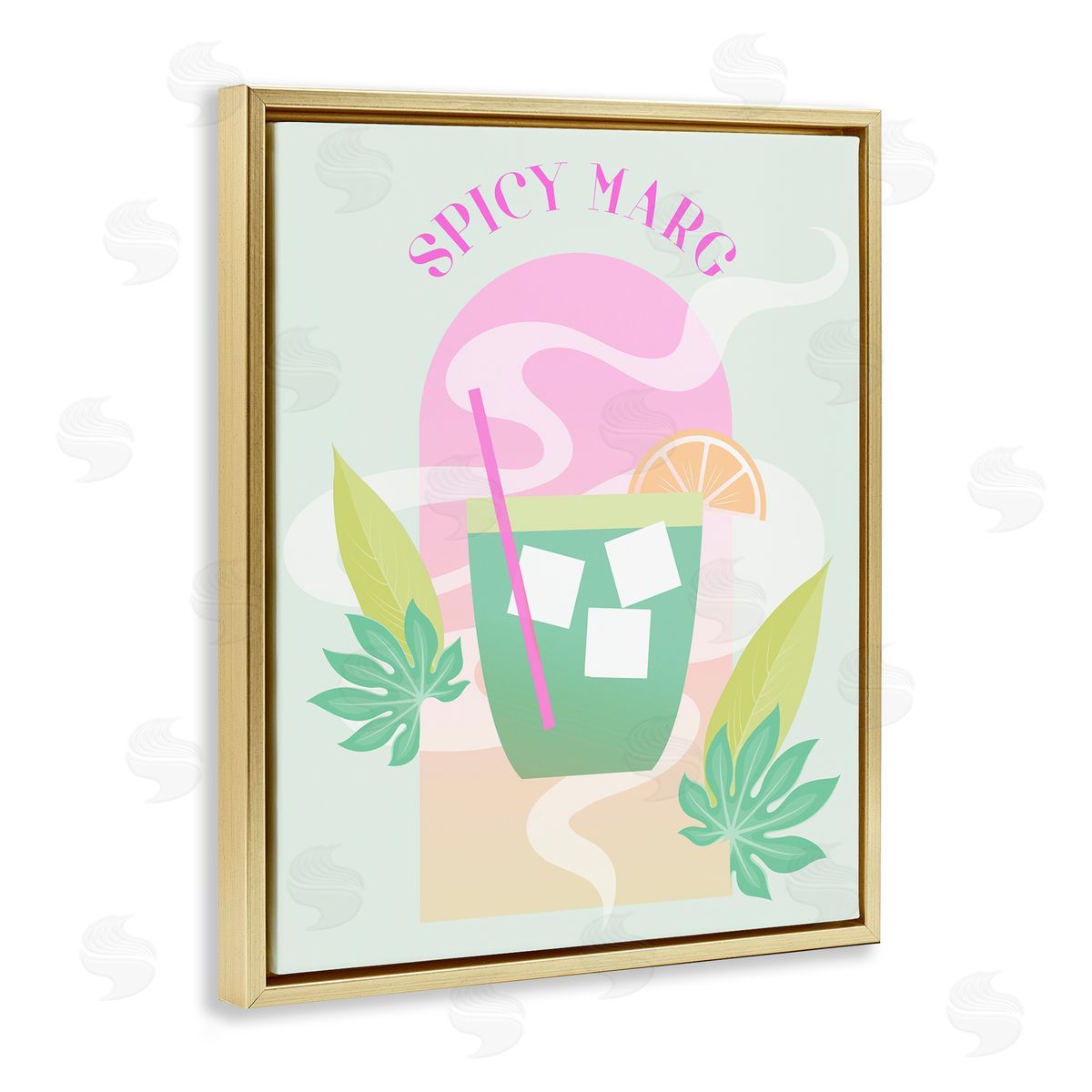 Spicy Marg Cocktail Gold Floating Frame Canvas Wall Art, Home Decor by Stupell Studio