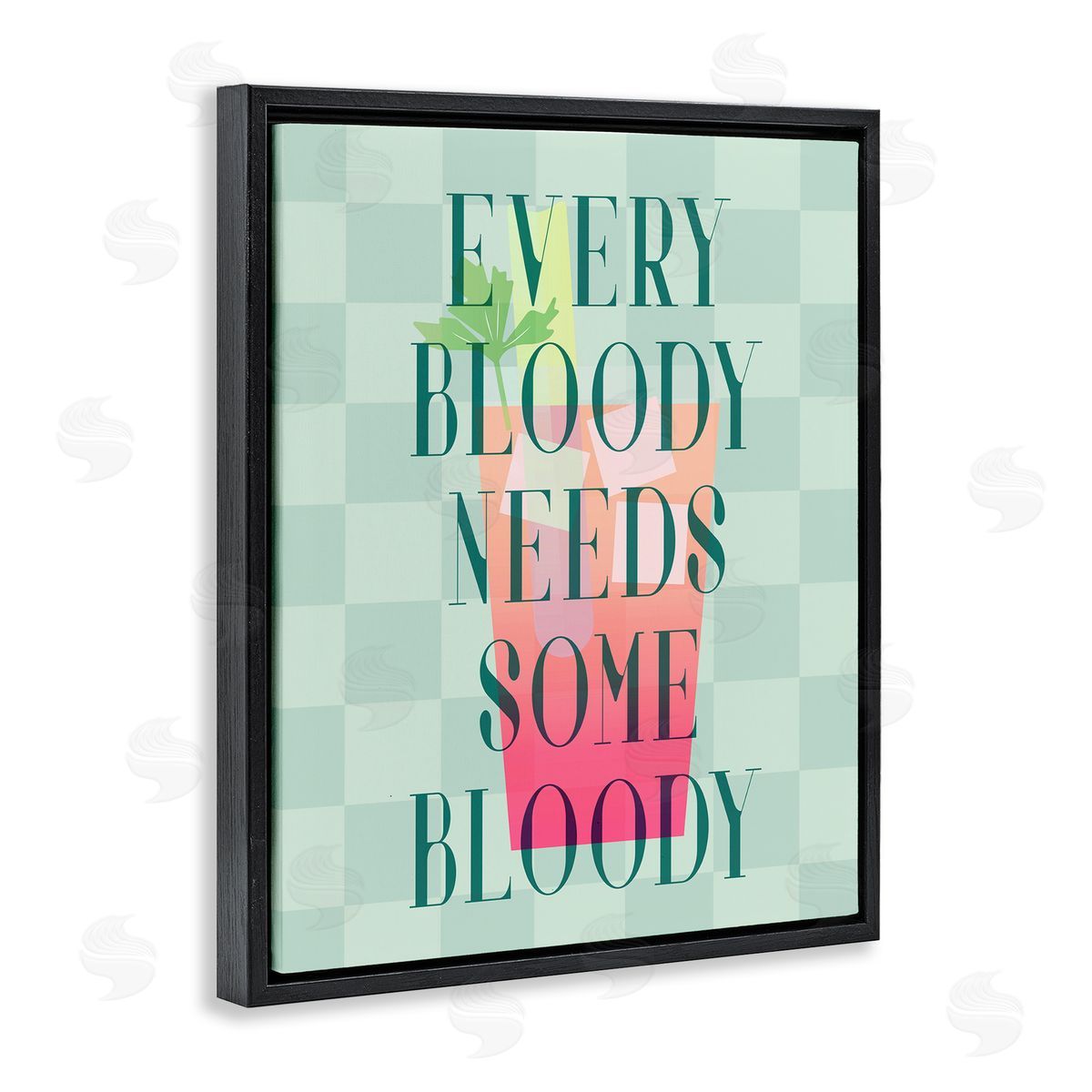 Bloody Mary Cocktail Black Floating Frame Canvas Wall Art, Home Decor by Stupell Studio