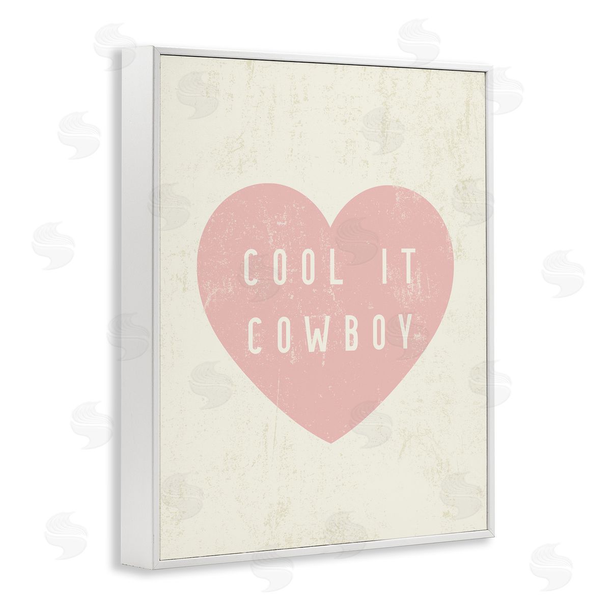 Cool It Cowboy Heart White Frame Print Wall Art, Home Decor by Stupell Studio
