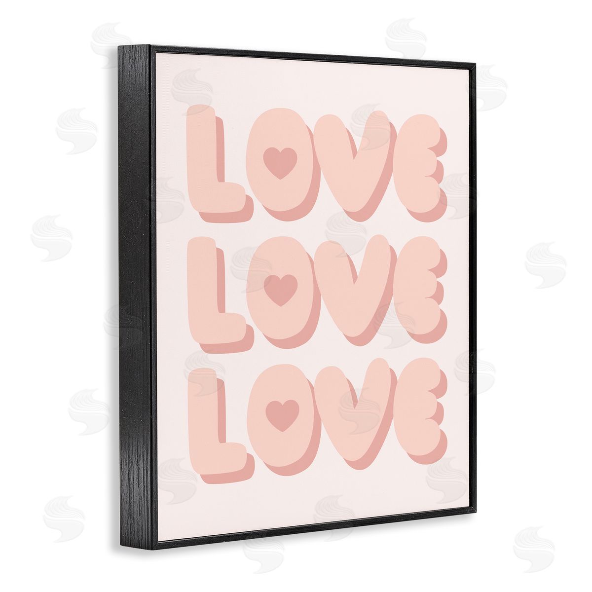 Love with Hearts Black Frame Print Wall Art, Home Decor by Stupell Studio