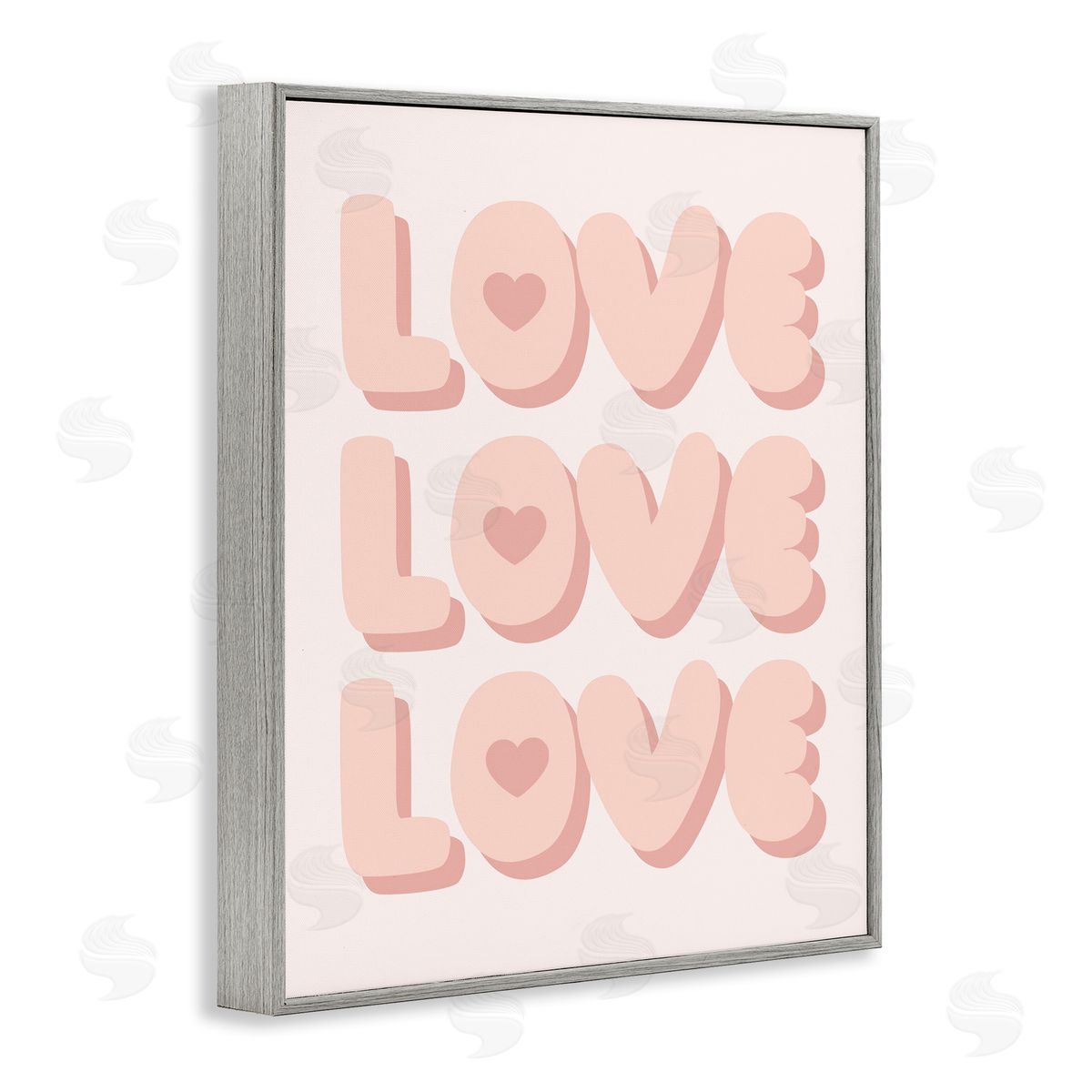 Love with Hearts Grey Frame Print Wall Art, Home Decor by Stupell Studio